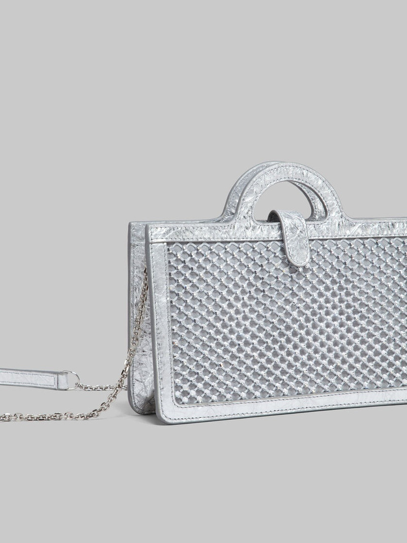 Marni SILVER RHINESTONE TROPICALIA LONG WALLET WITH CHAIN STRAP outlook