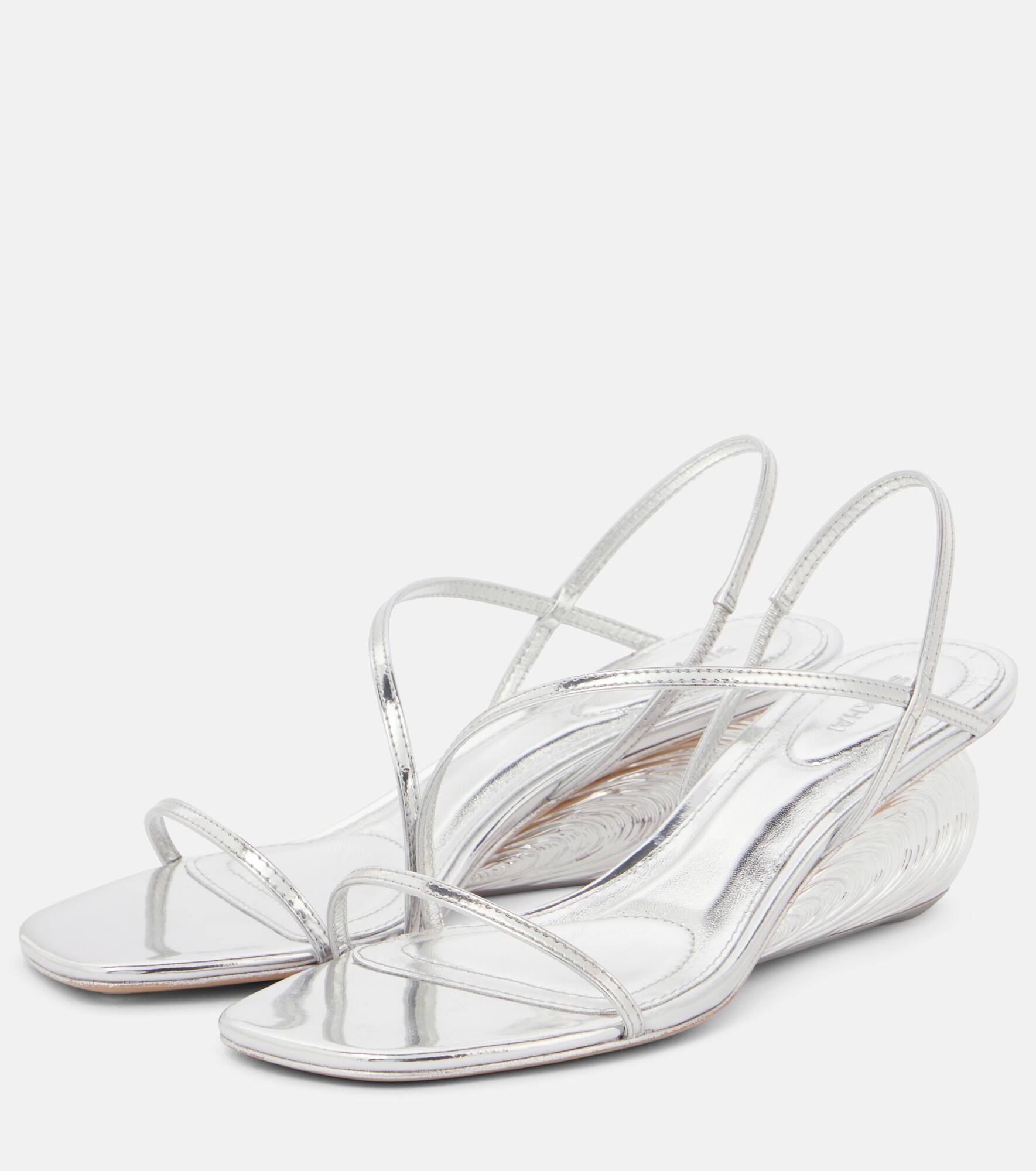 Bridget patent leather wedge sandals - 4
