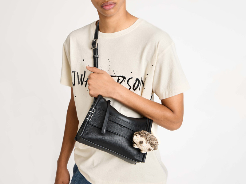 JW Anderson SMALL MESSENGER LOAFER BAG IN BLACK LEATHER outlook
