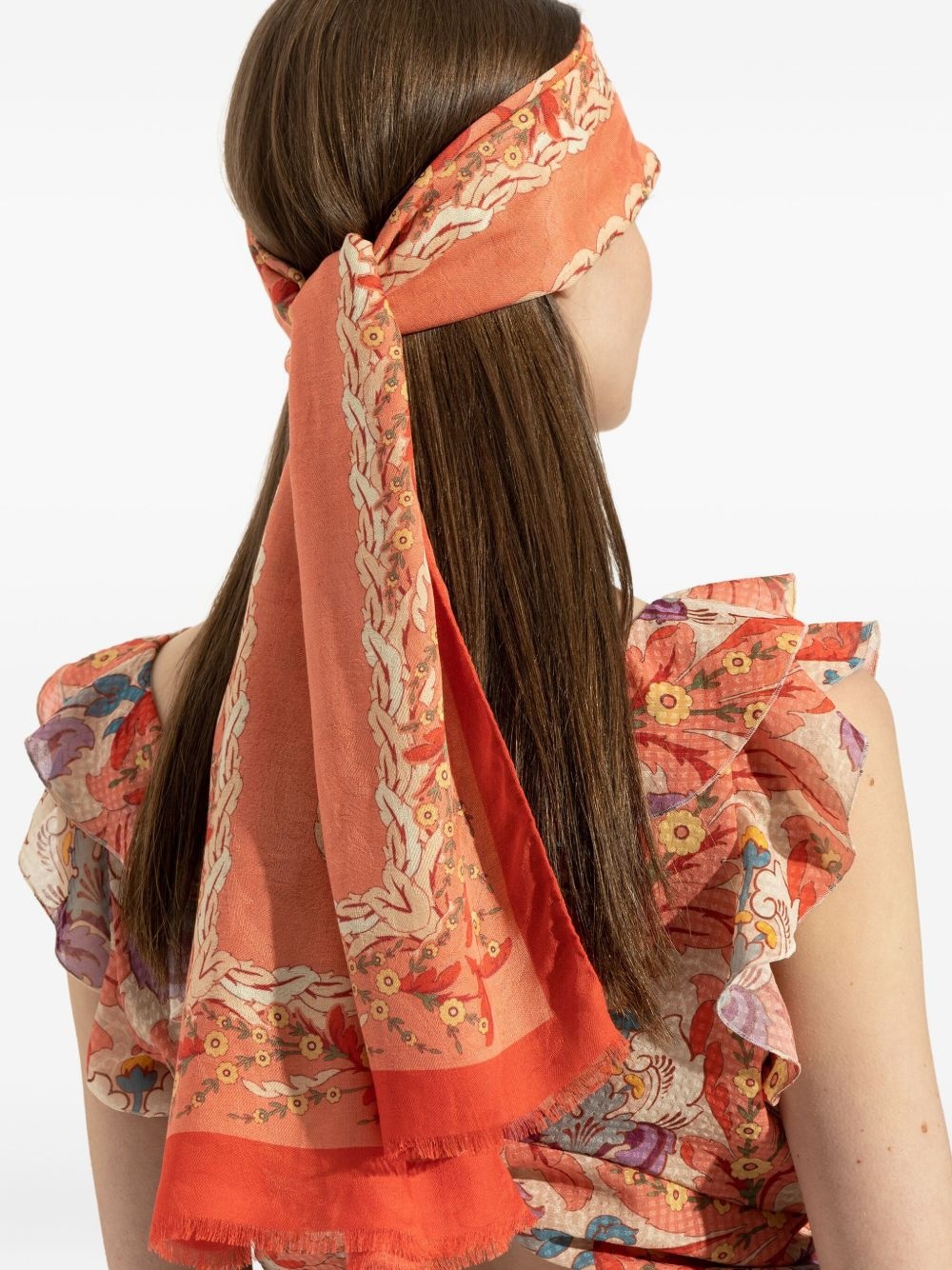 floral-print scarf - 4