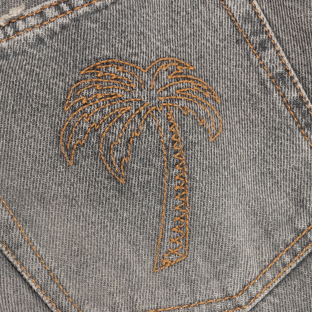 PALM ANGELS SLIM 5 POCKETS DENIM - LIGHT GREY - 4
