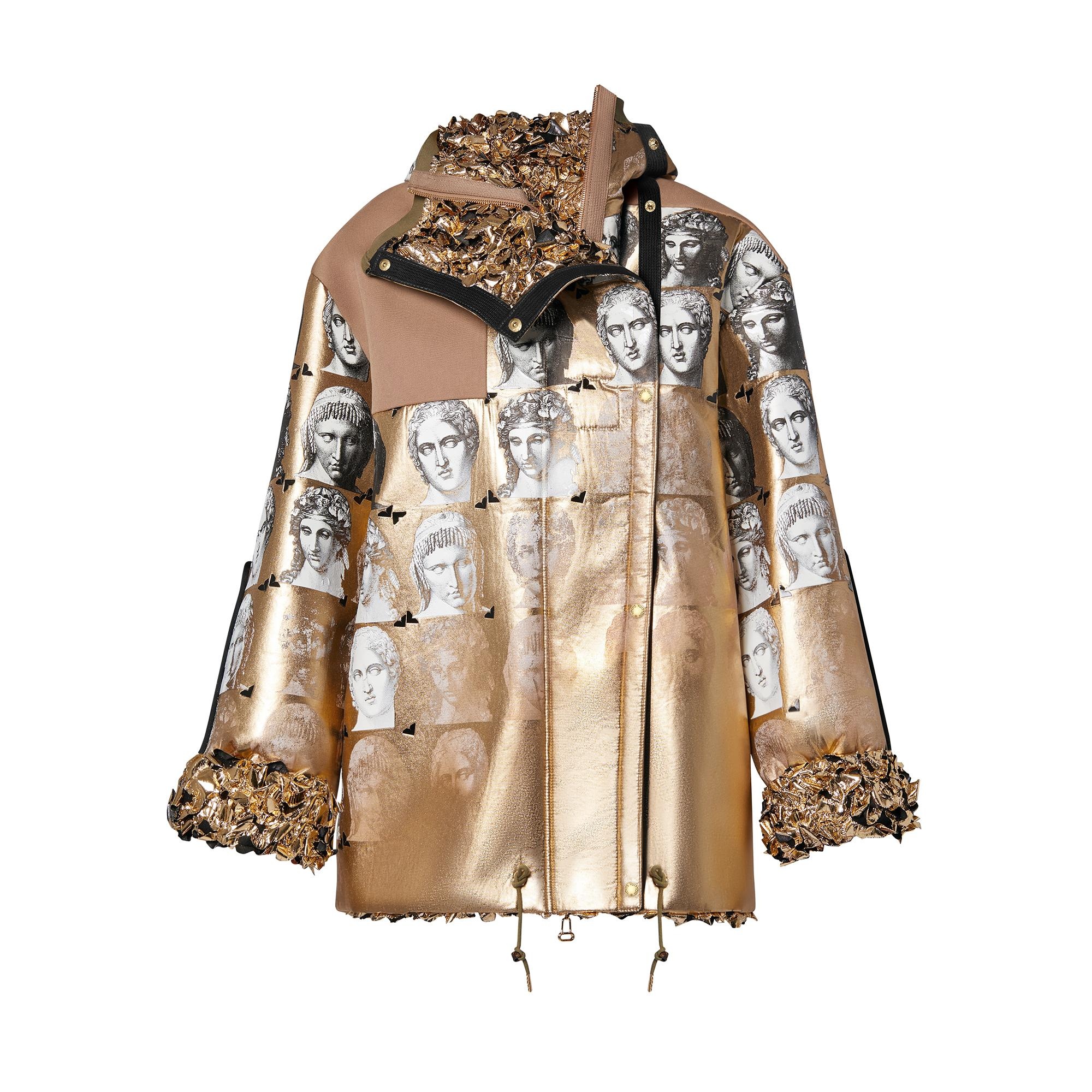 Metallic Sculptural Lining Bust Parka - 4