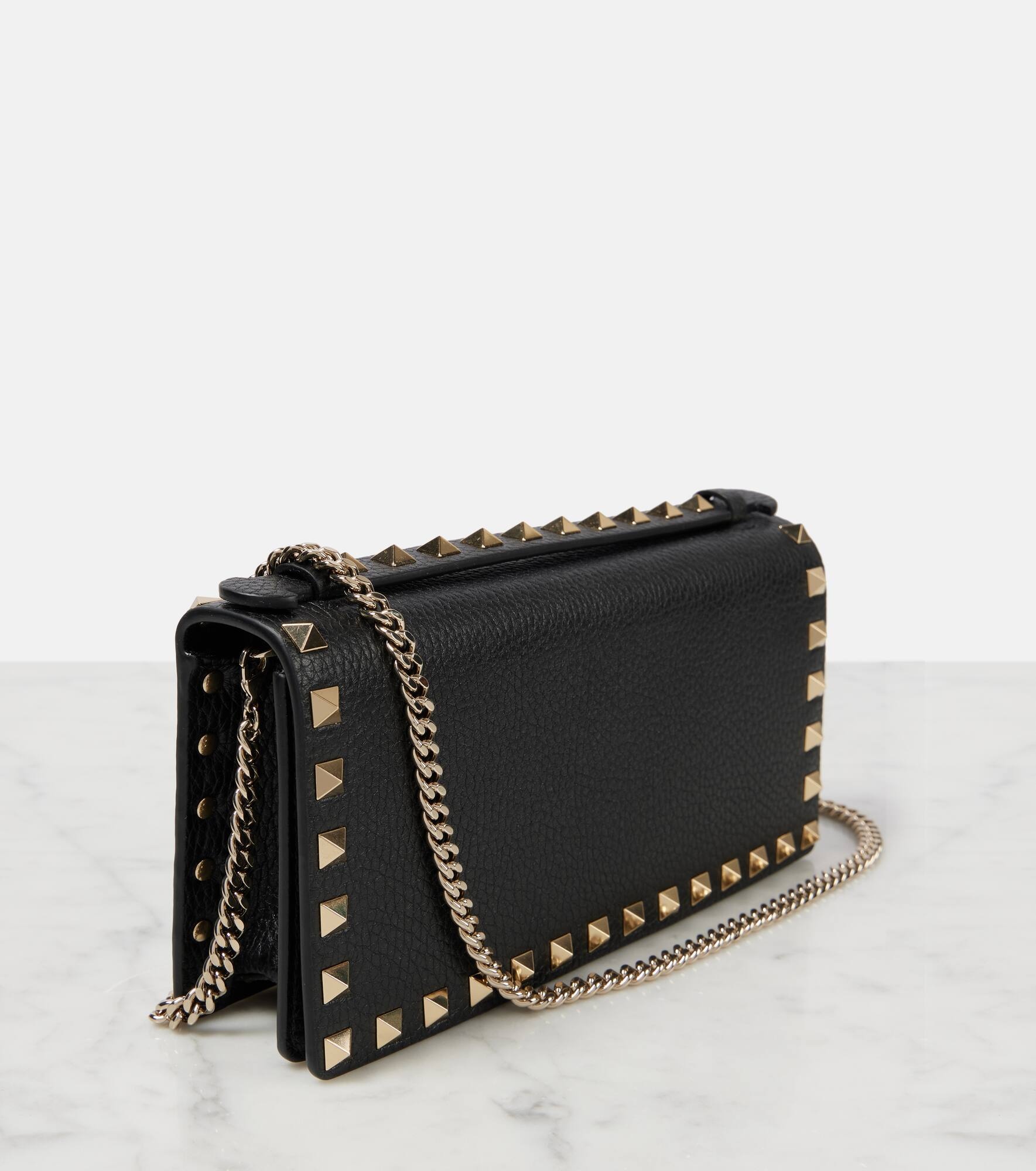 Rockstud leather wallet on chain - 6