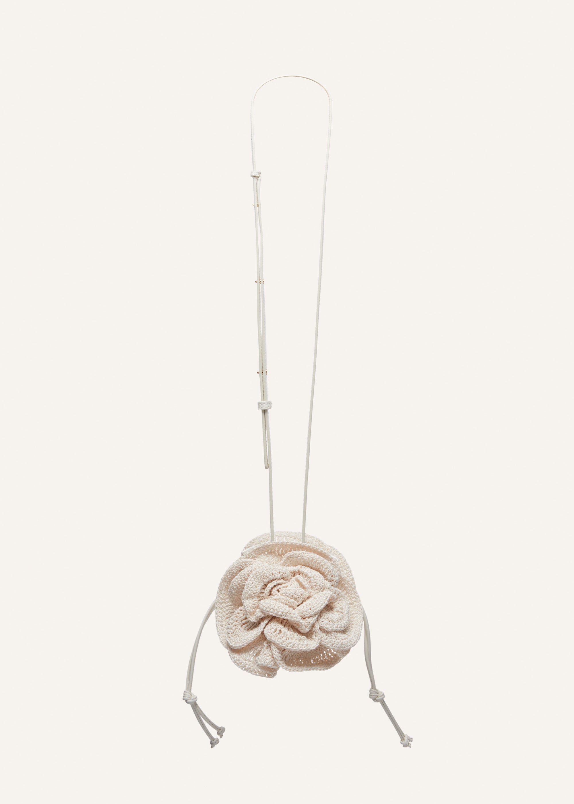 Magda bag pearl strap in cream crochet - 3