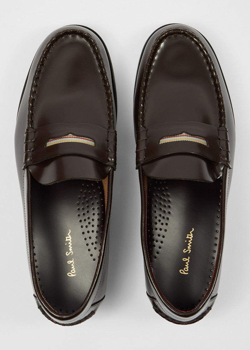Dark Brown Leather 'Lido' Loafers 5