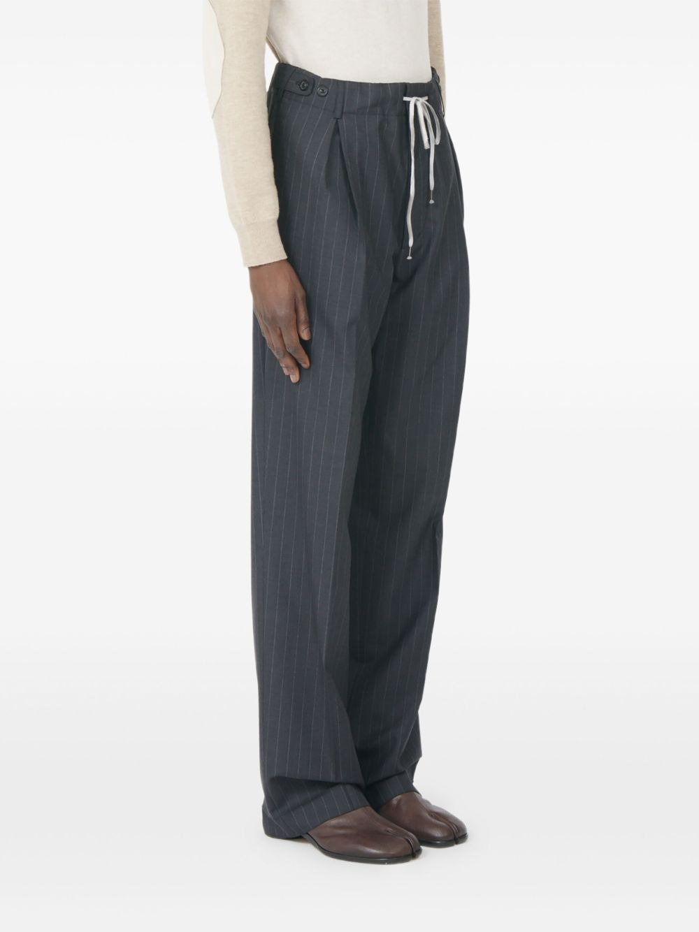 pinstripe pleated trousers - 3