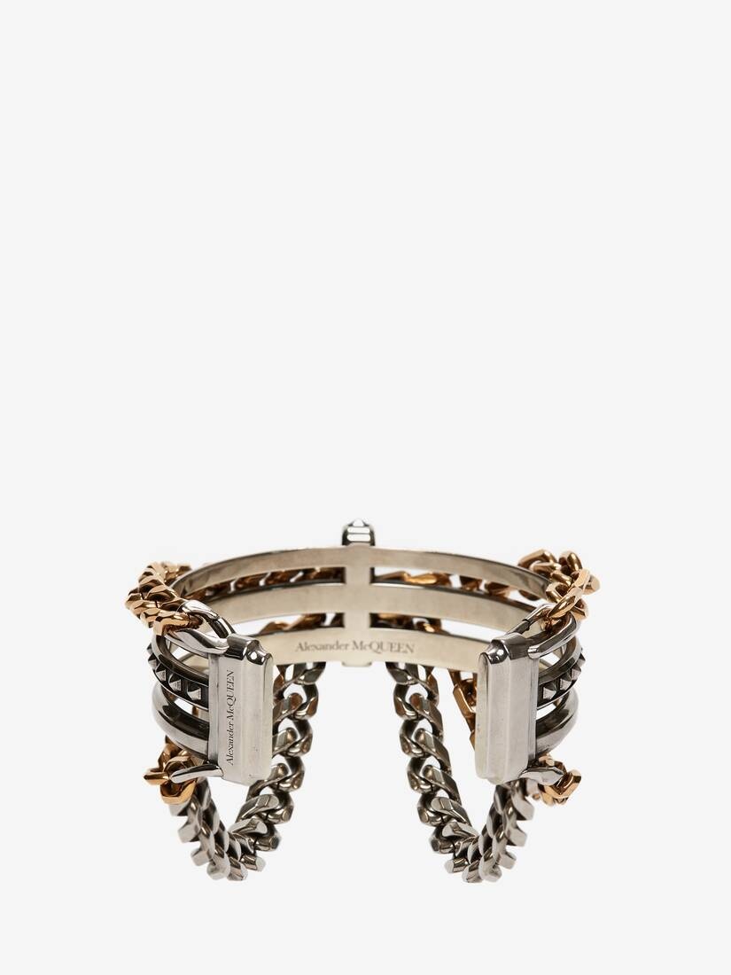 Punk Chain Bracelet in Antique Silver/antique Gold - 4
