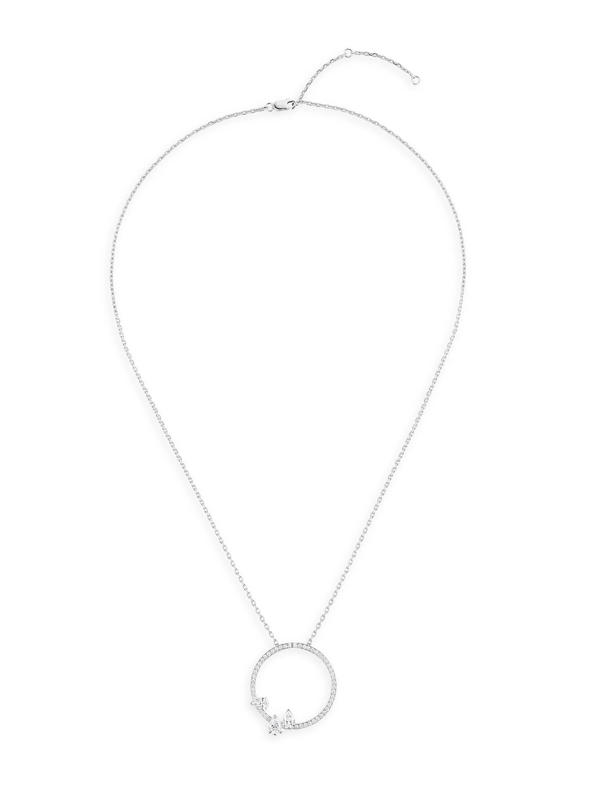 Women's Serti Sur Vide 18K White Gold & 1.35 TCW Diamonds Pendant Necklace - White Gold - 1
