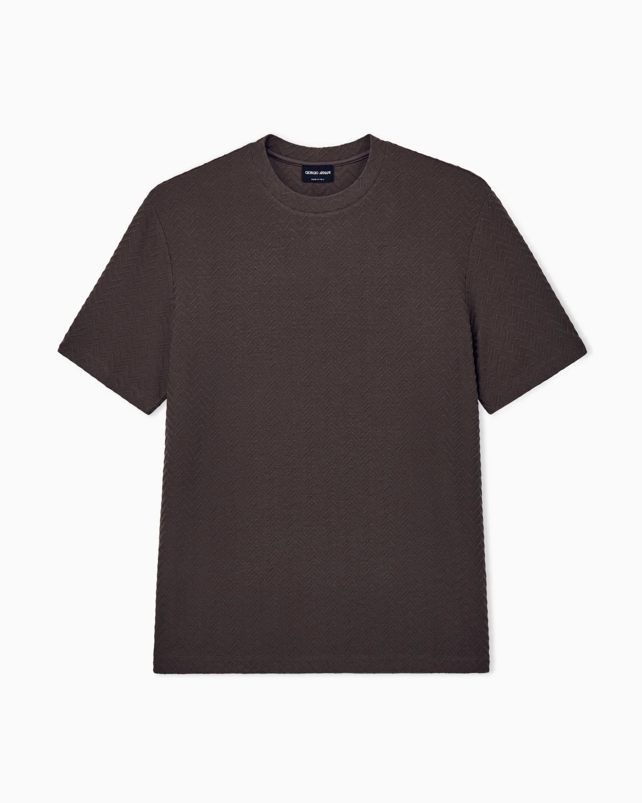 T-SHIRT REGULAR FIT CHEVRON JACQUARD STRETCH VIRGIN WOOL - 1