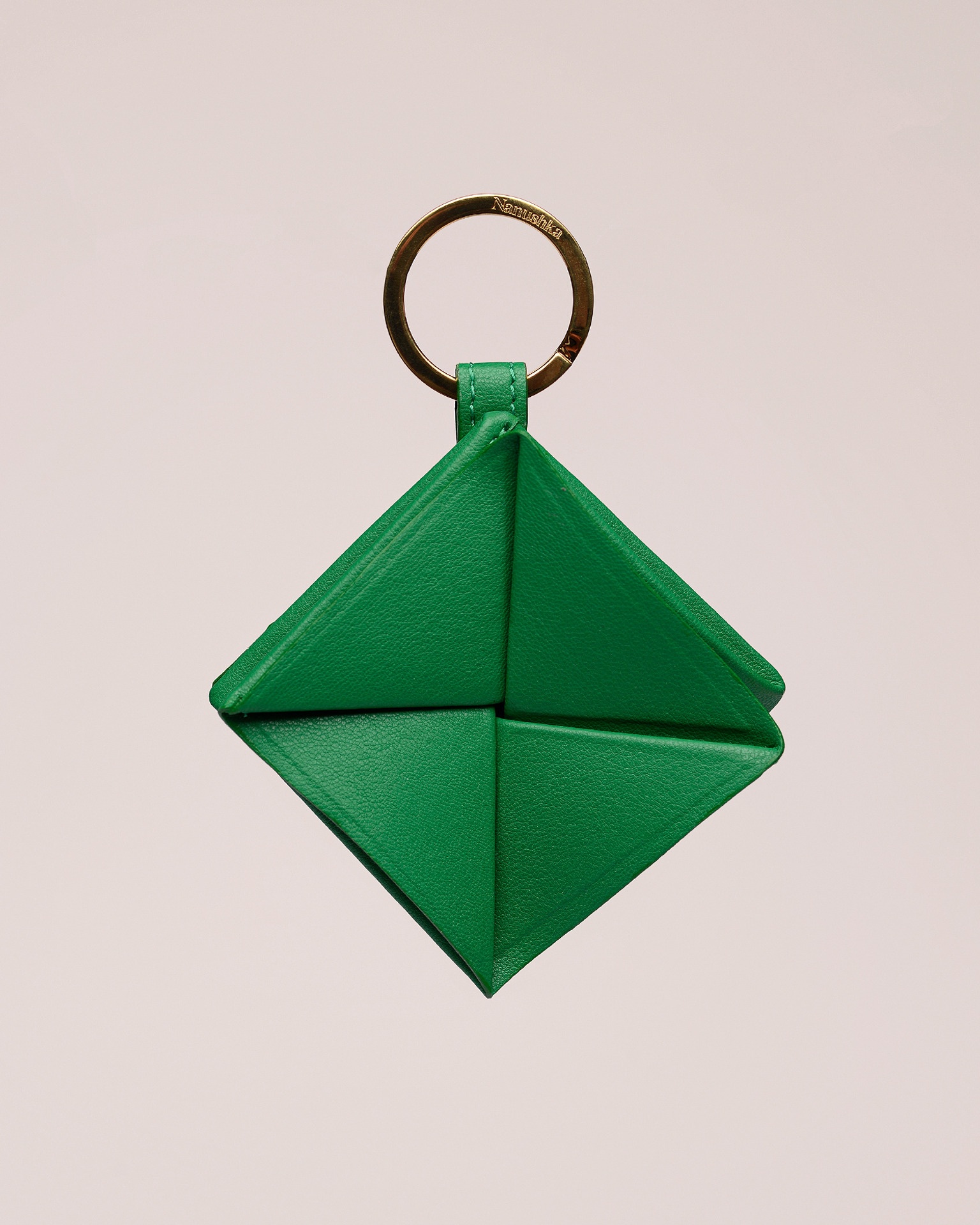 QUINN - Vegan nappa origami keychain - Green - 2