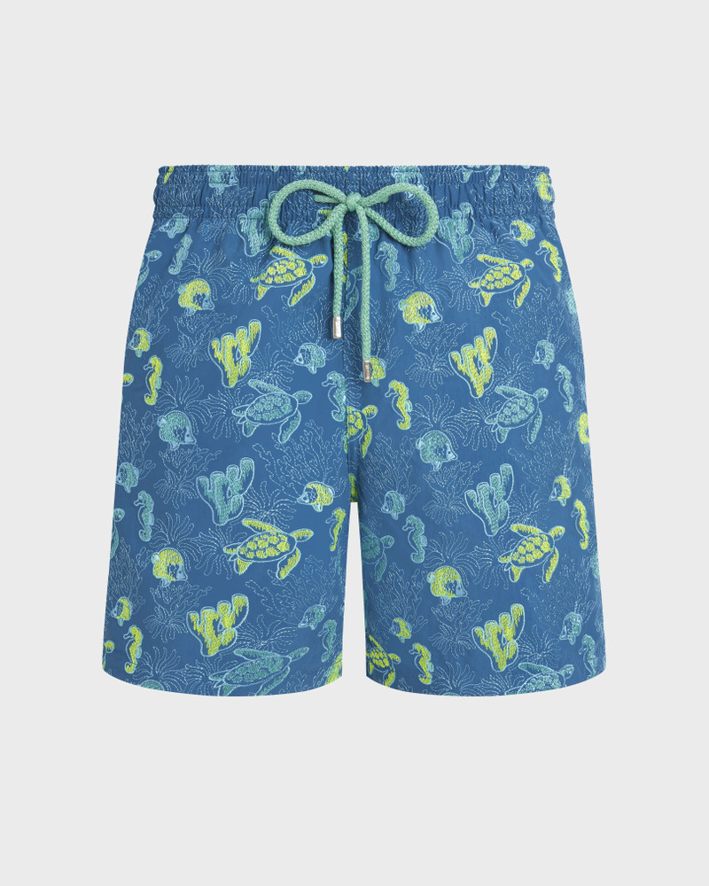 MEN EMBROIDERED SWIM TRUNKS AQUATIC LIFE - LIMITED EDITION 1