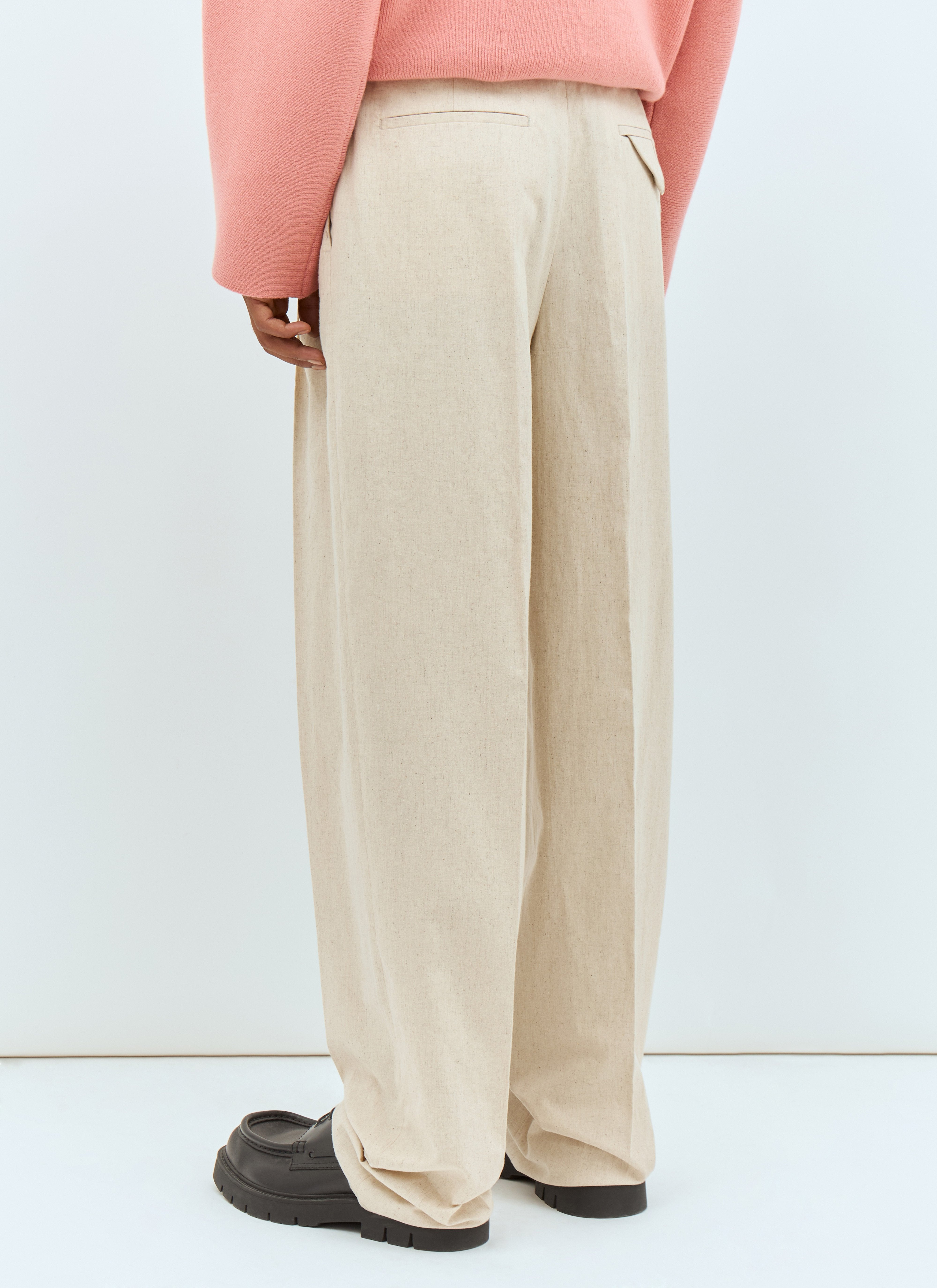 Bottega Veneta Men Natural Crisp Poplin Pants - 5