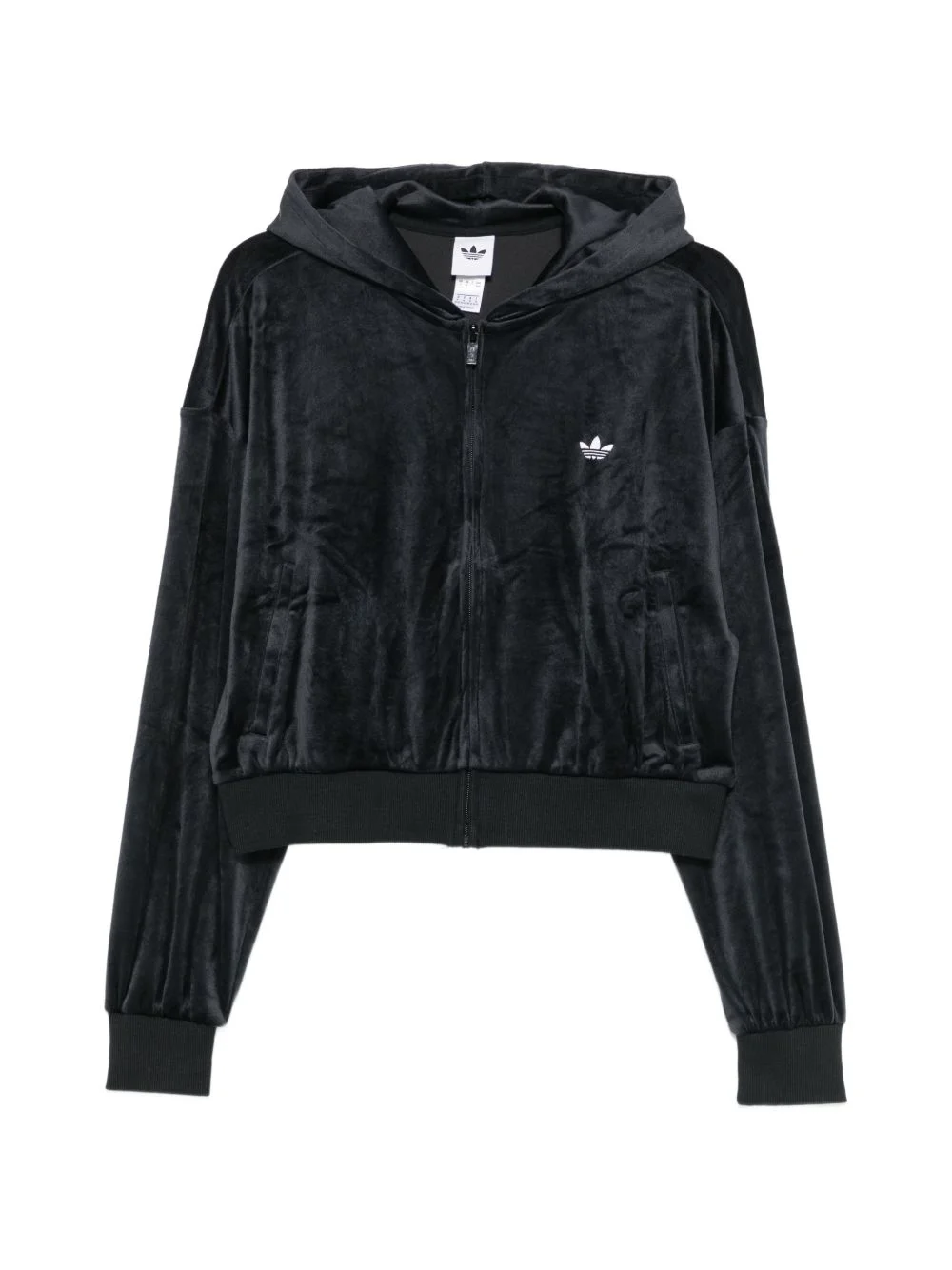 velour zip-up hoodie - 1