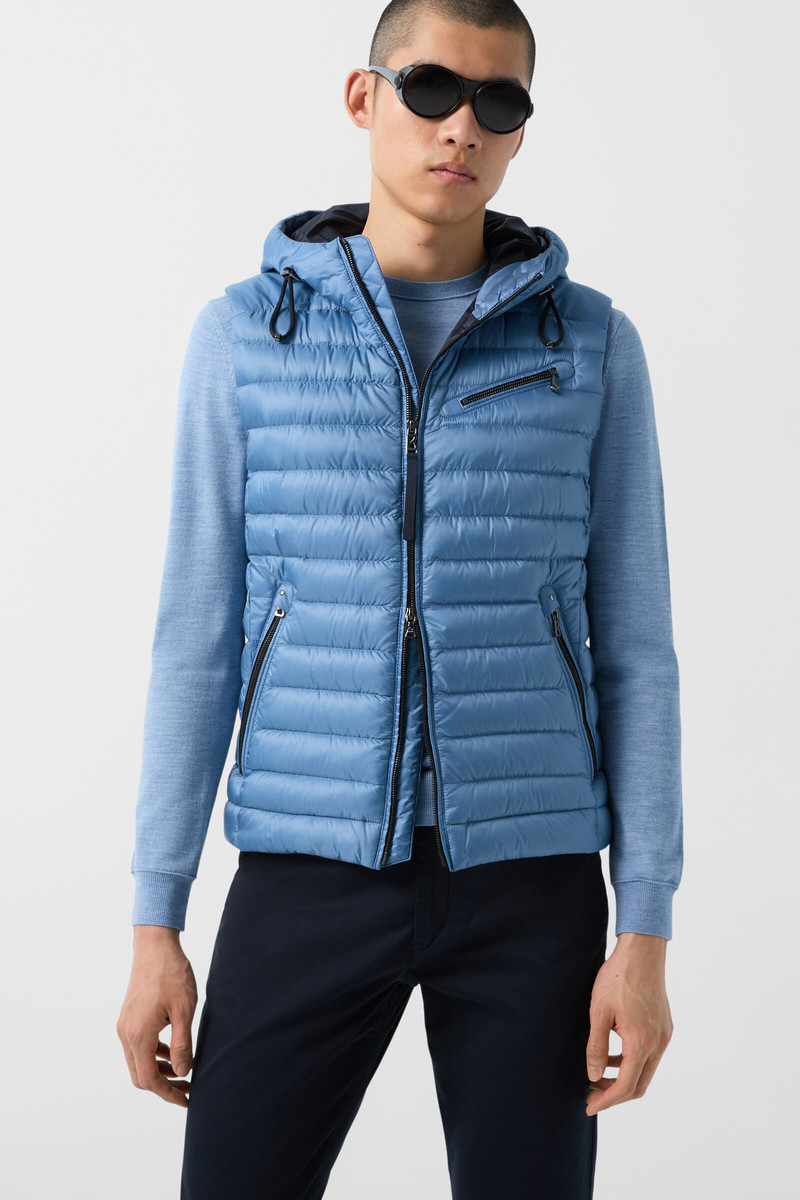 Lonne lightweight down vest in Blue 2