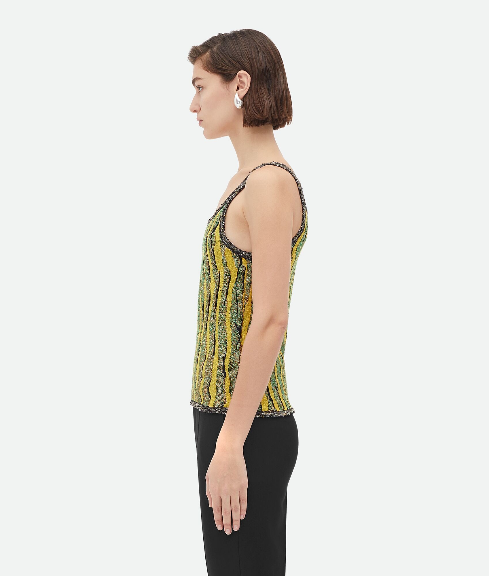 Slim Fit Viscose Jacquard Tank Top - 2