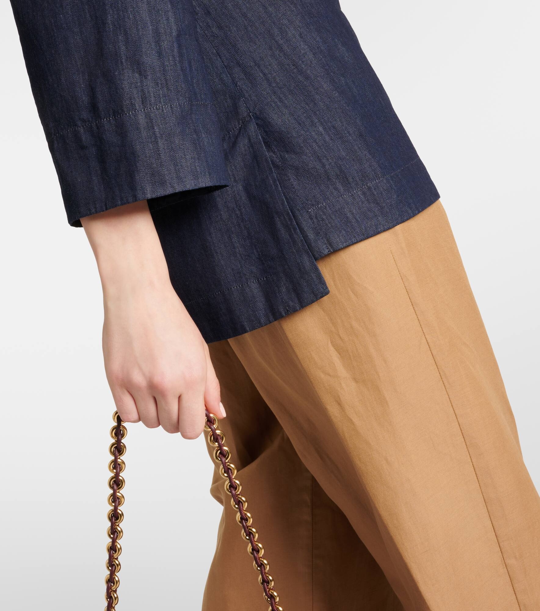 Embellished cotton denim top - 5