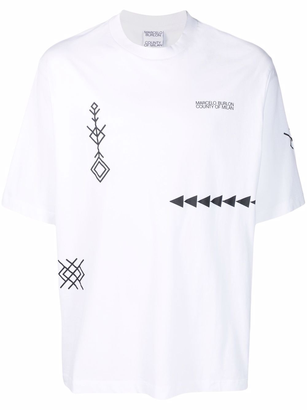 folk motif T-shirt - 1