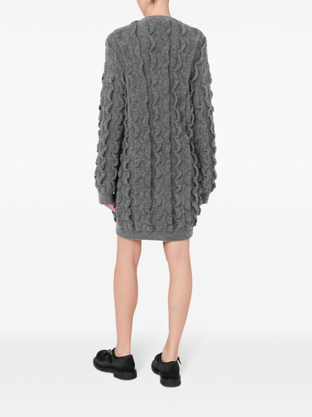 ruffled virgin-wool blend knitted dress - 3