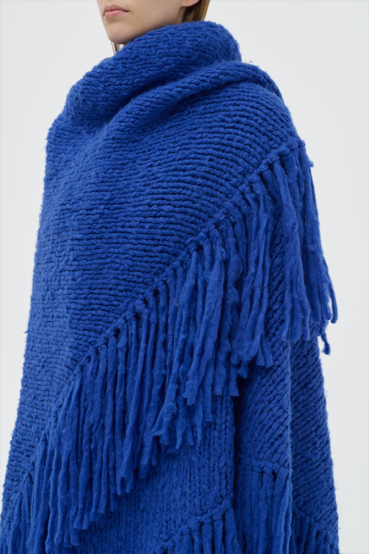 Lauren Knit Wrap in Cobalt Welfat Cashmere - 2
