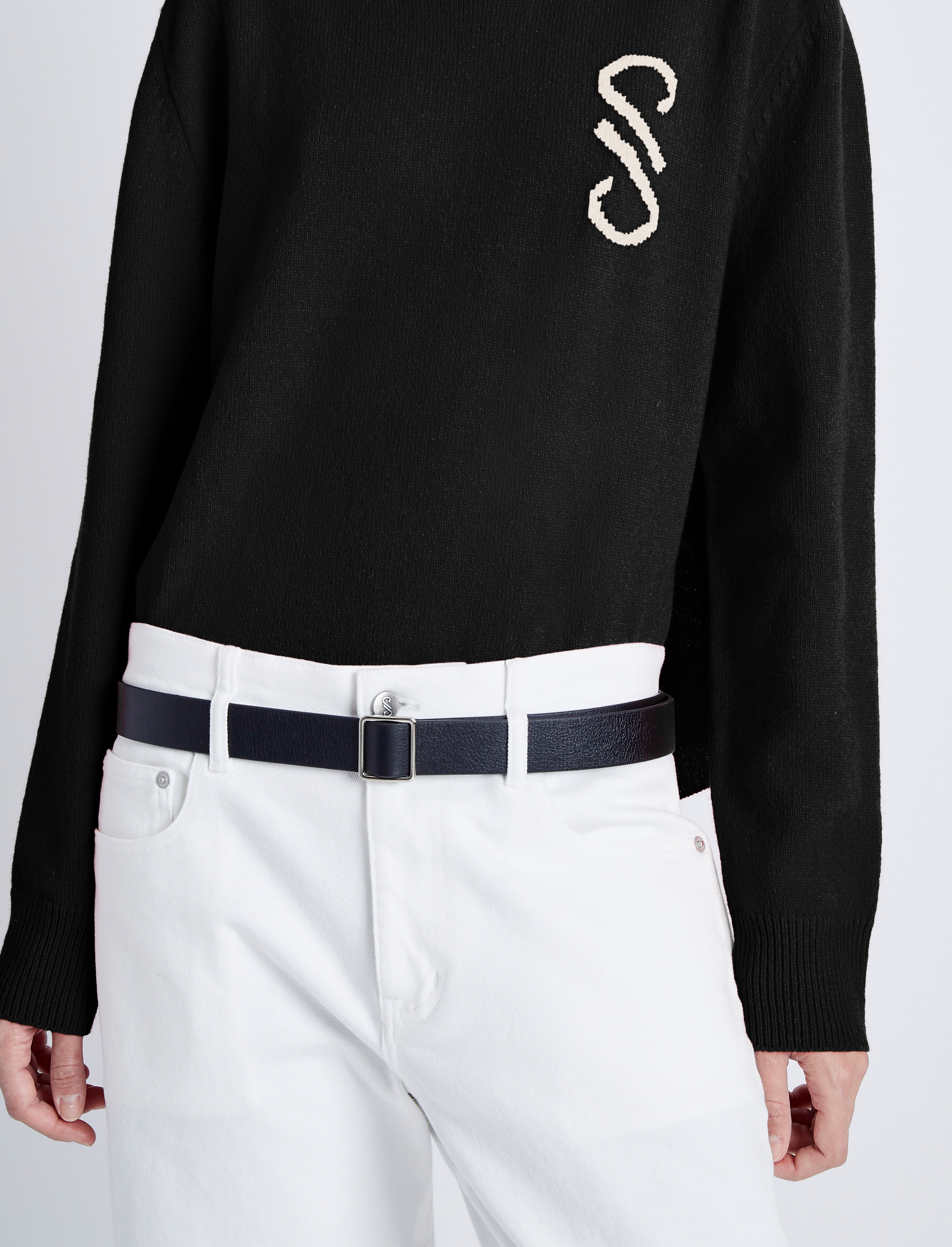 Harrison Monogram Sweater in Wool Jacquard - 6