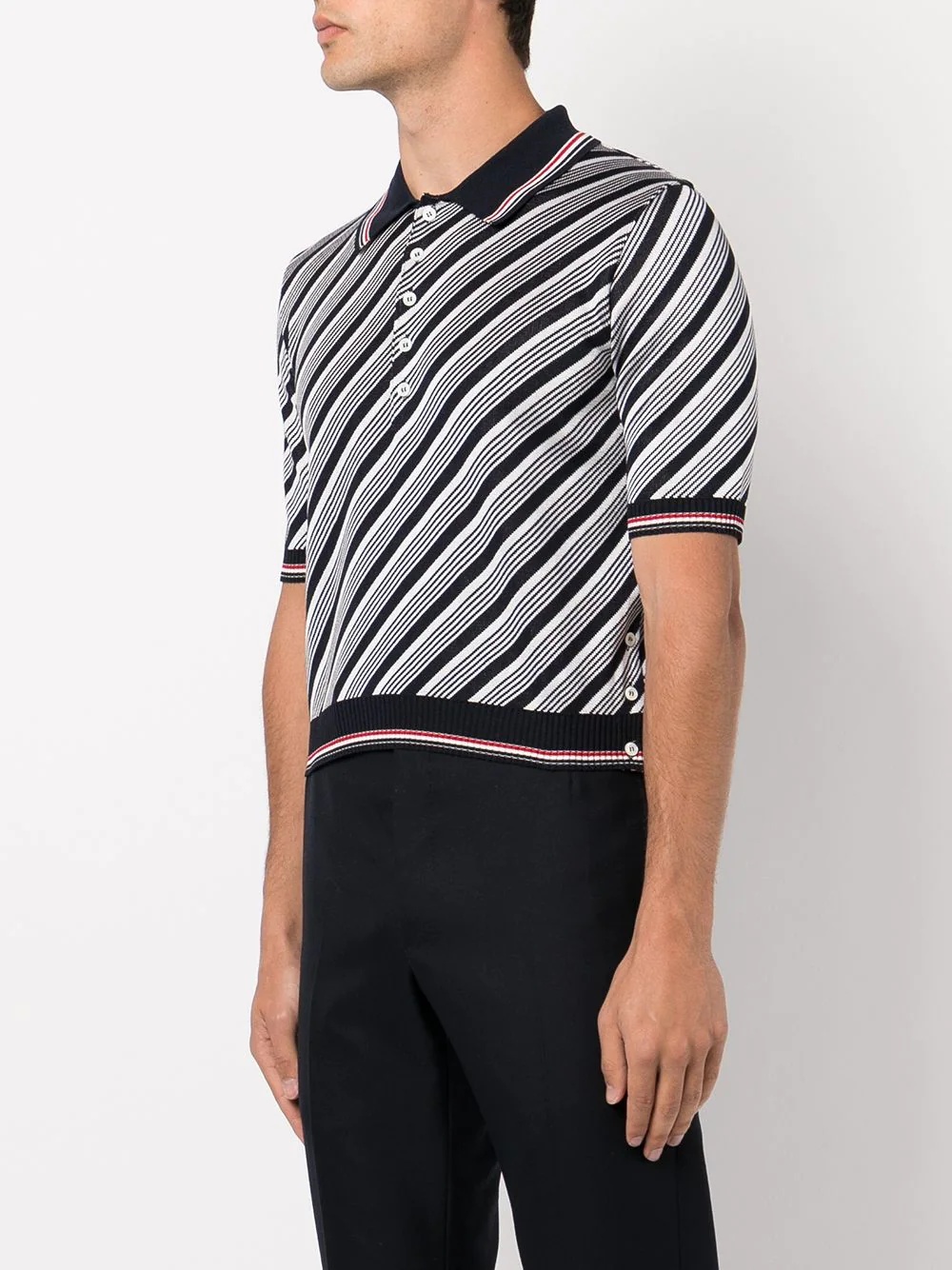 diagonal-striped polo shirt - 3