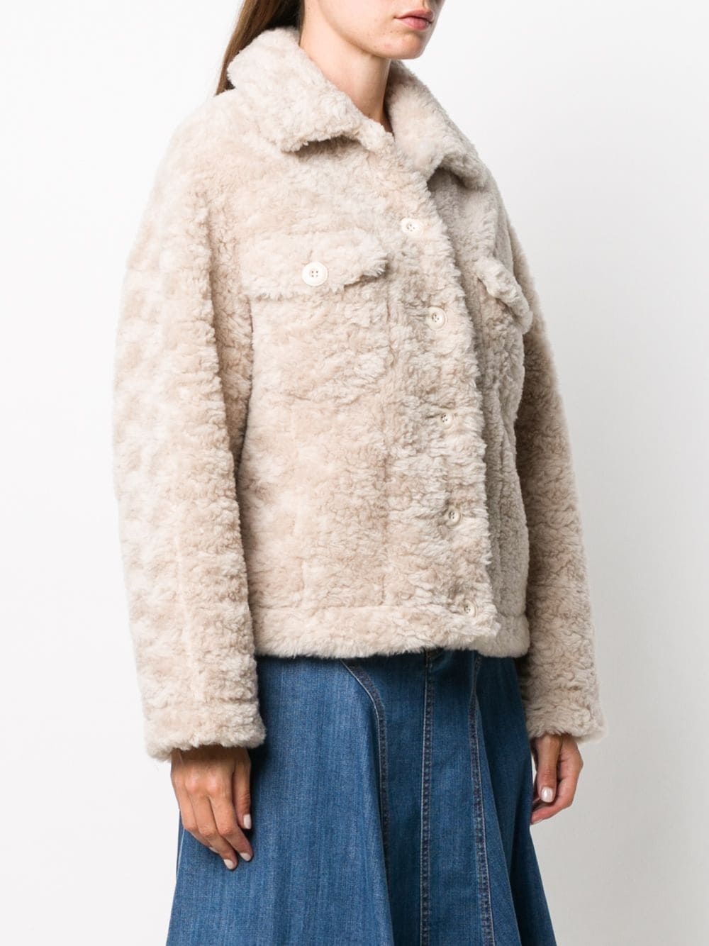 shearling short jacket - 3