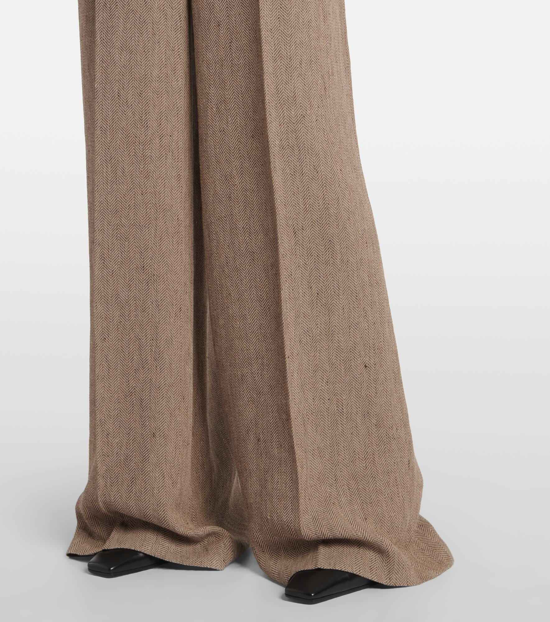 Nyack chevron linen crêpe wide-leg pants - 5
