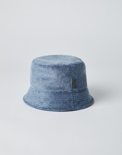 Brunello Cucinelli Corduroy bucket hat with shiny band outlook