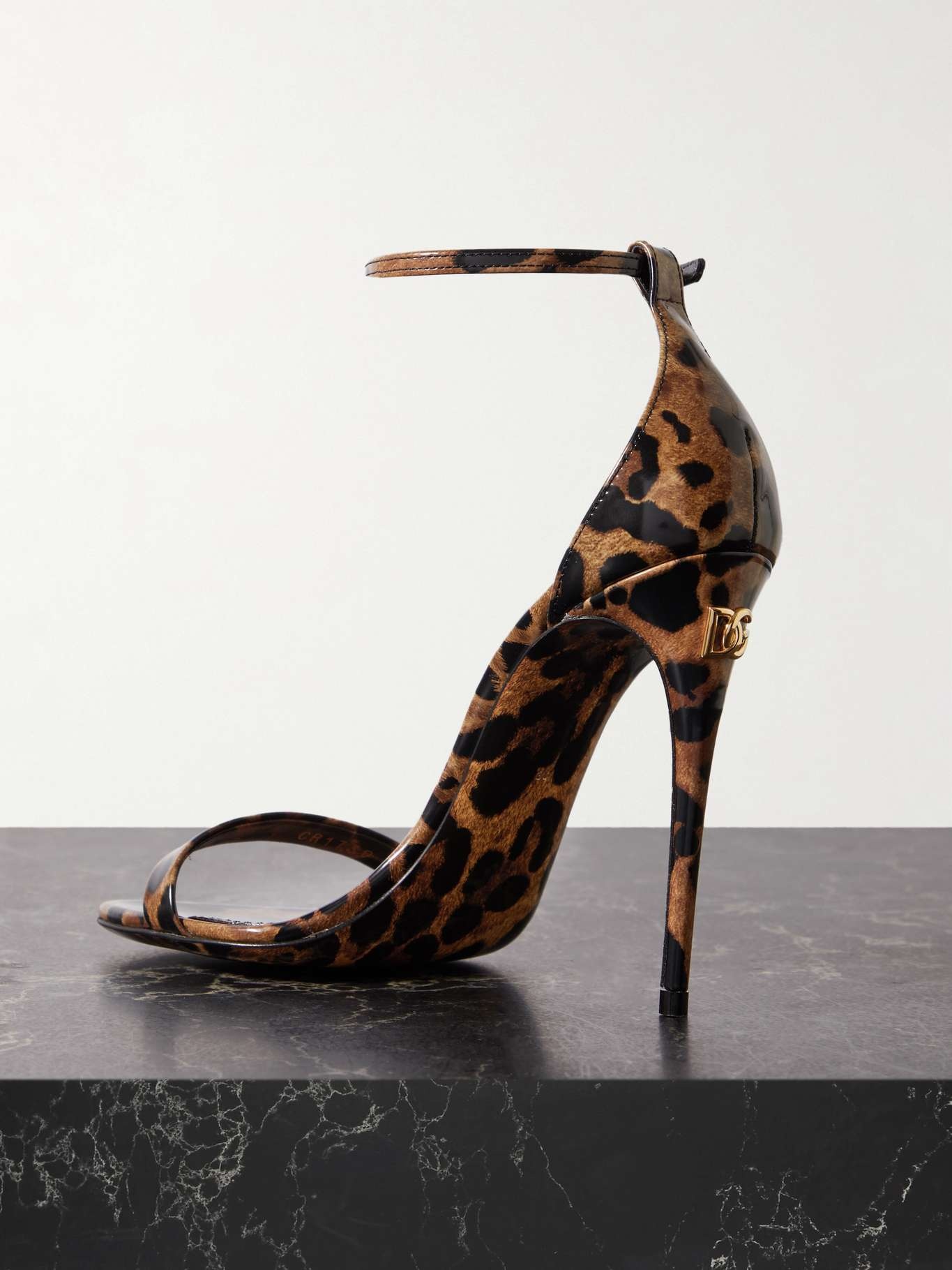 Leopard-print patent-leather sandals - 3