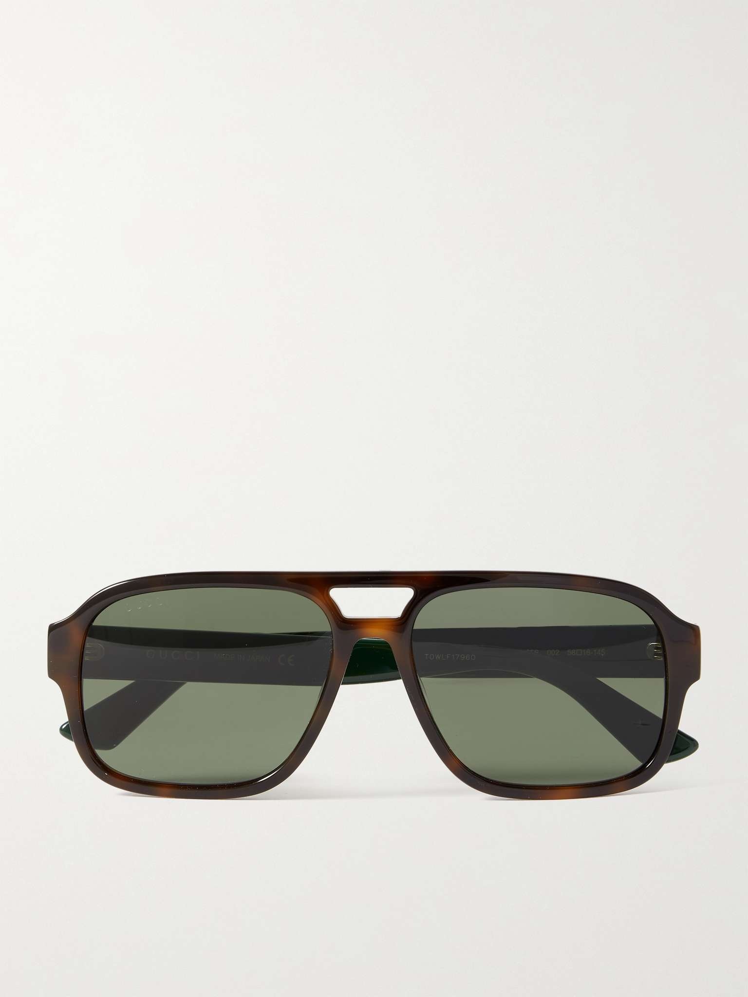 Aviator-Style Tortoiseshell Acetate Sunglasses - 1