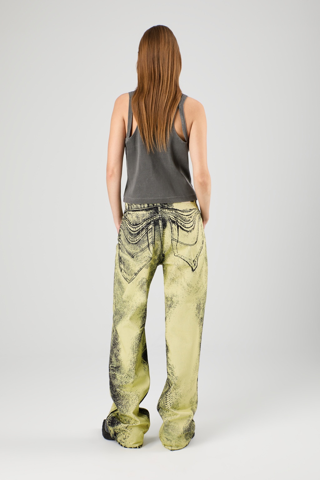 【美学を表現】CAMPERLAB Distorted Print デニム ジーンズ camperlab-BLUE-Distorted-Print