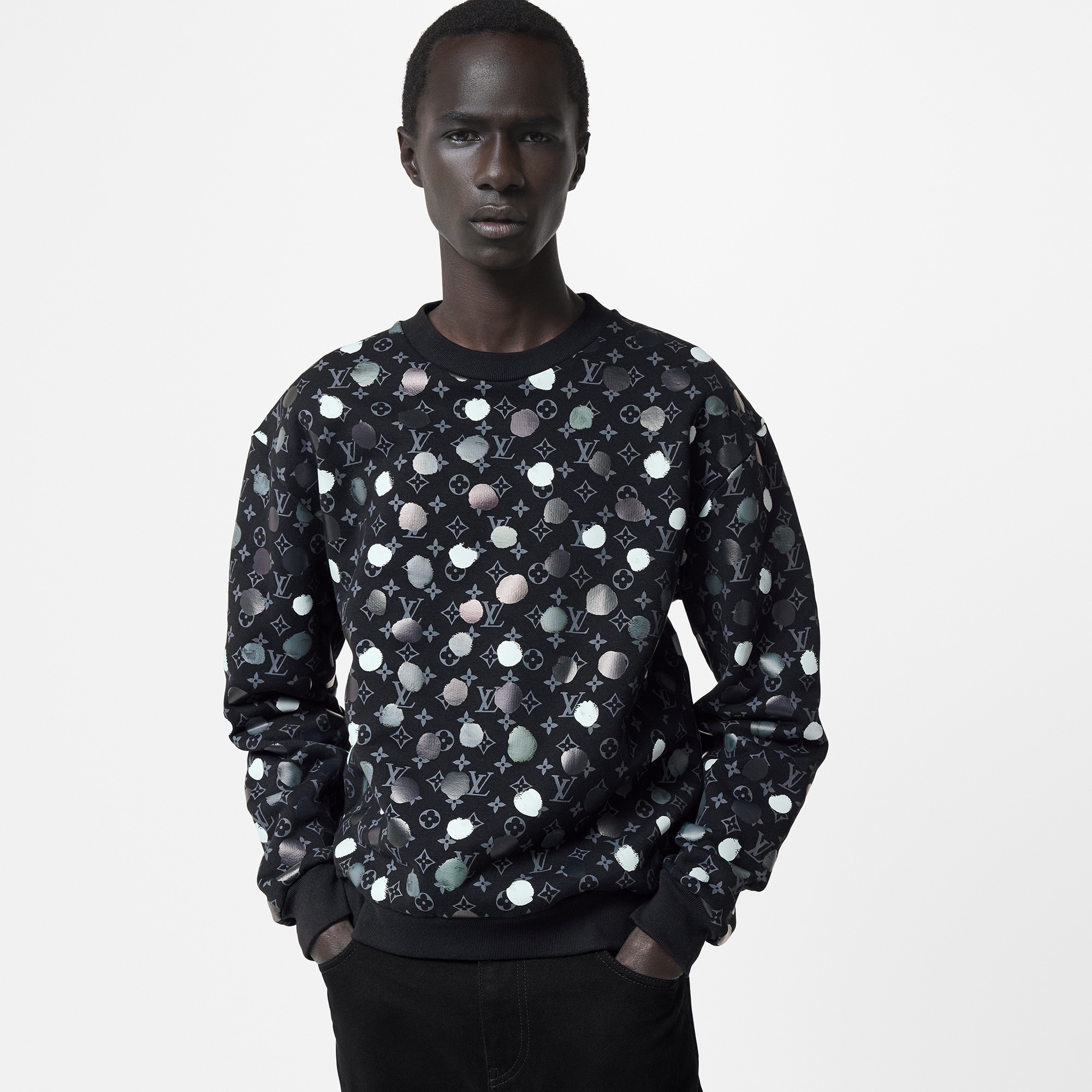 LV x YK Painted Dots Printed Crewneck - 5