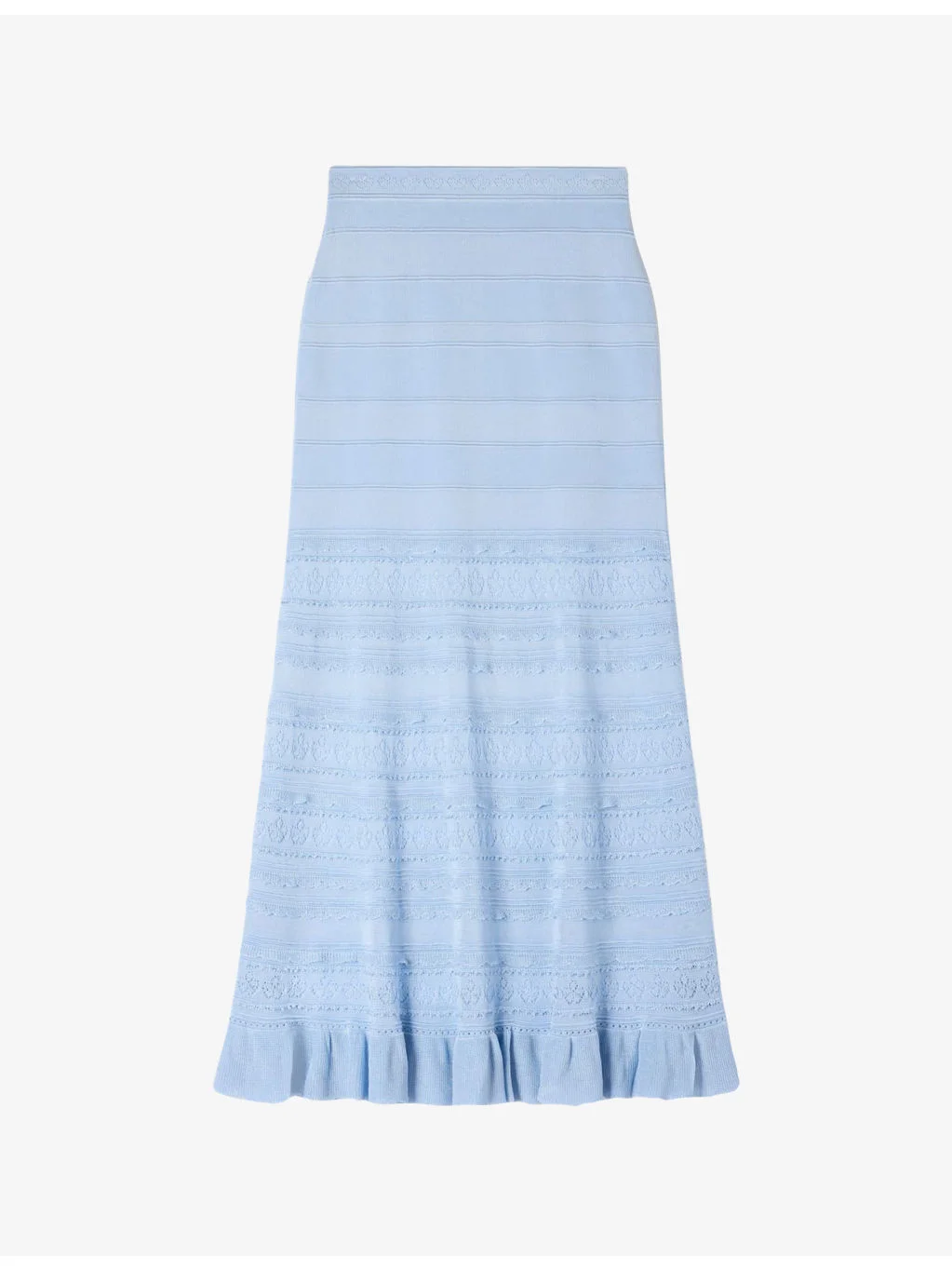 High-Rise Pointelle knitted Maxi Skirt - 1