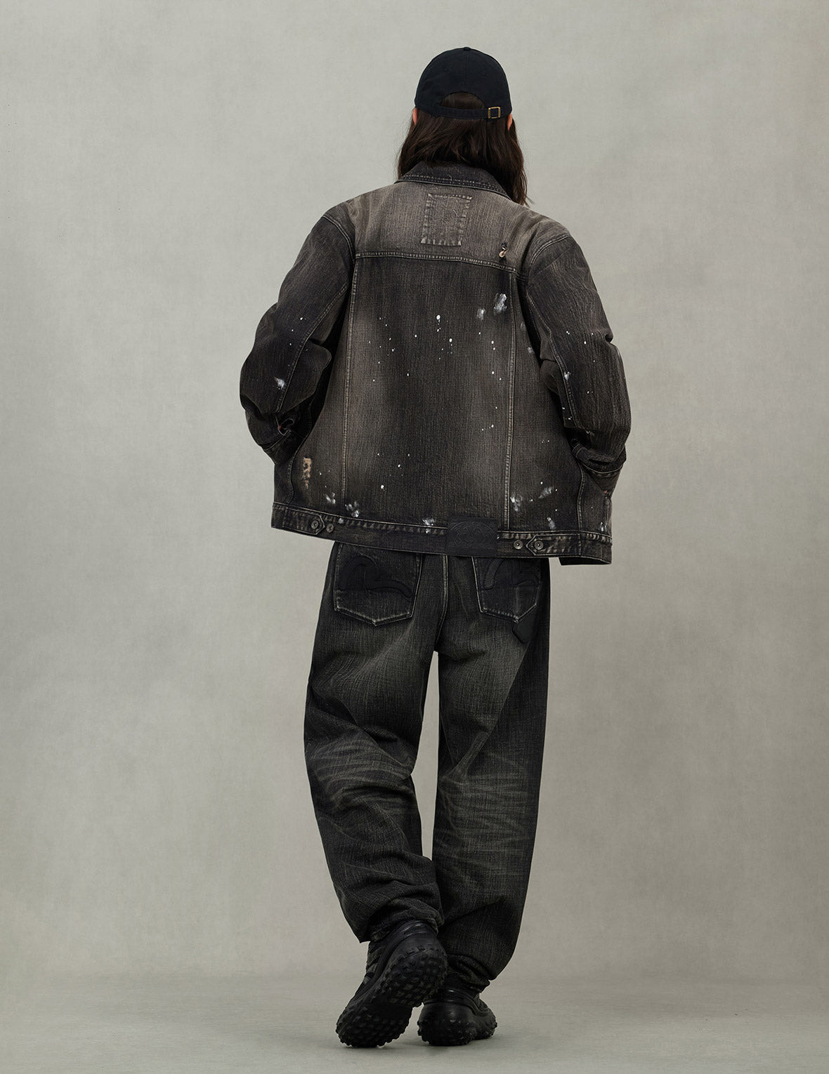 Leather Seagull Appliqué Relax Fit Denim Jacket - 6