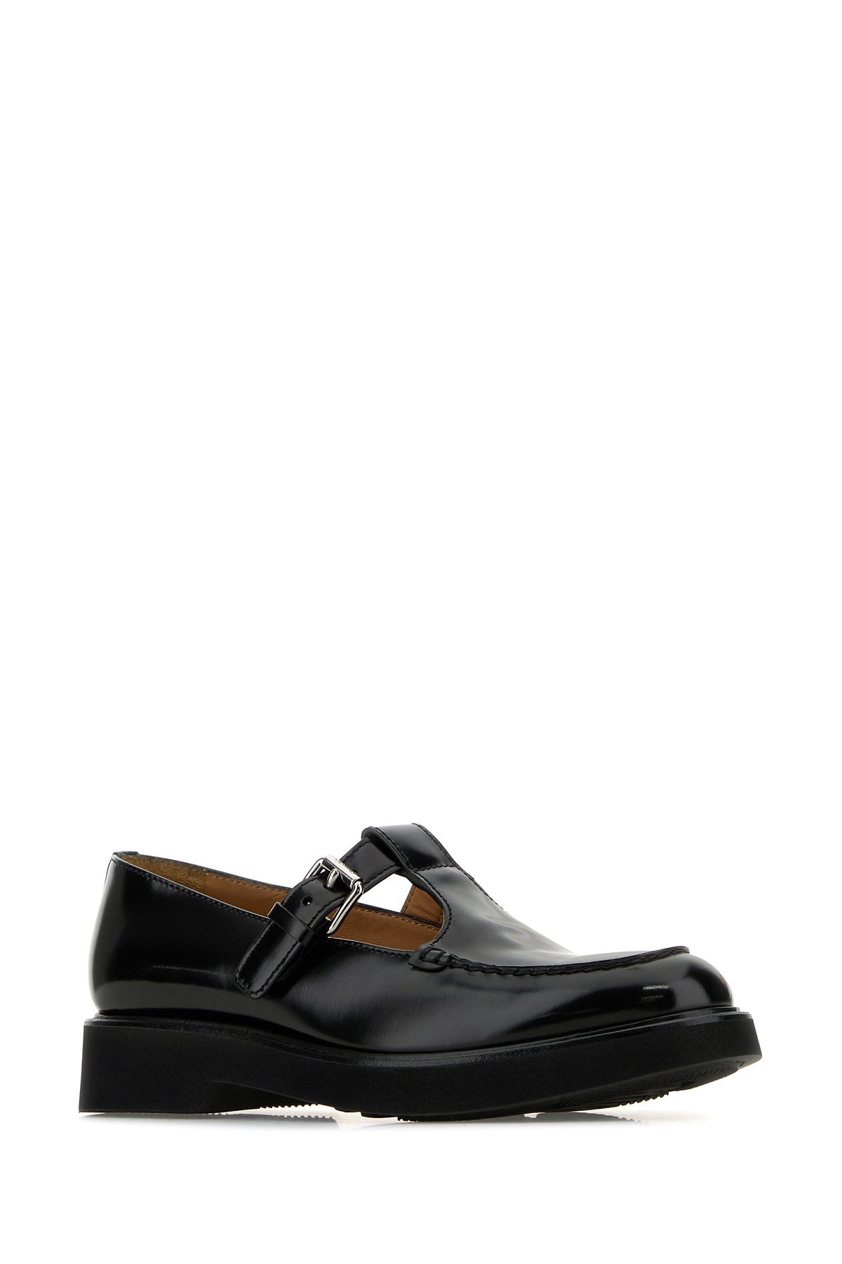 Black leather Nadine mock strap shoes - 2