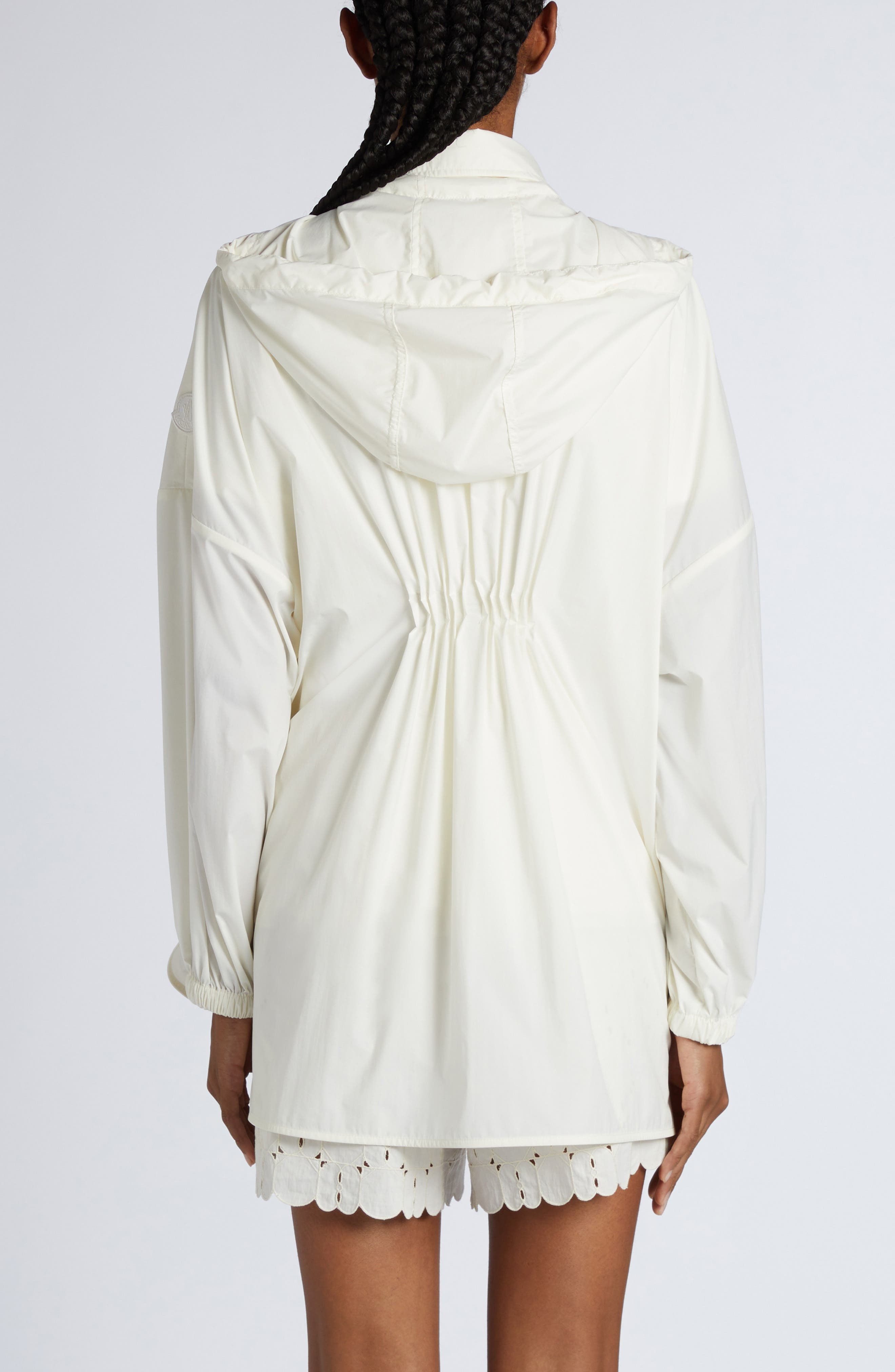 Moncler Hooded Shirt Jacket in White at Nordstrom - 3