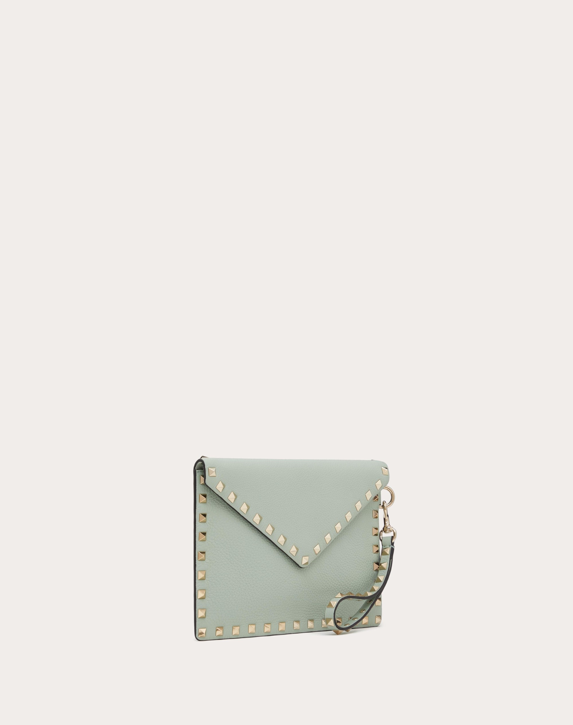 ROCKSTUD GRAINY CALFSKIN POUCH - 3
