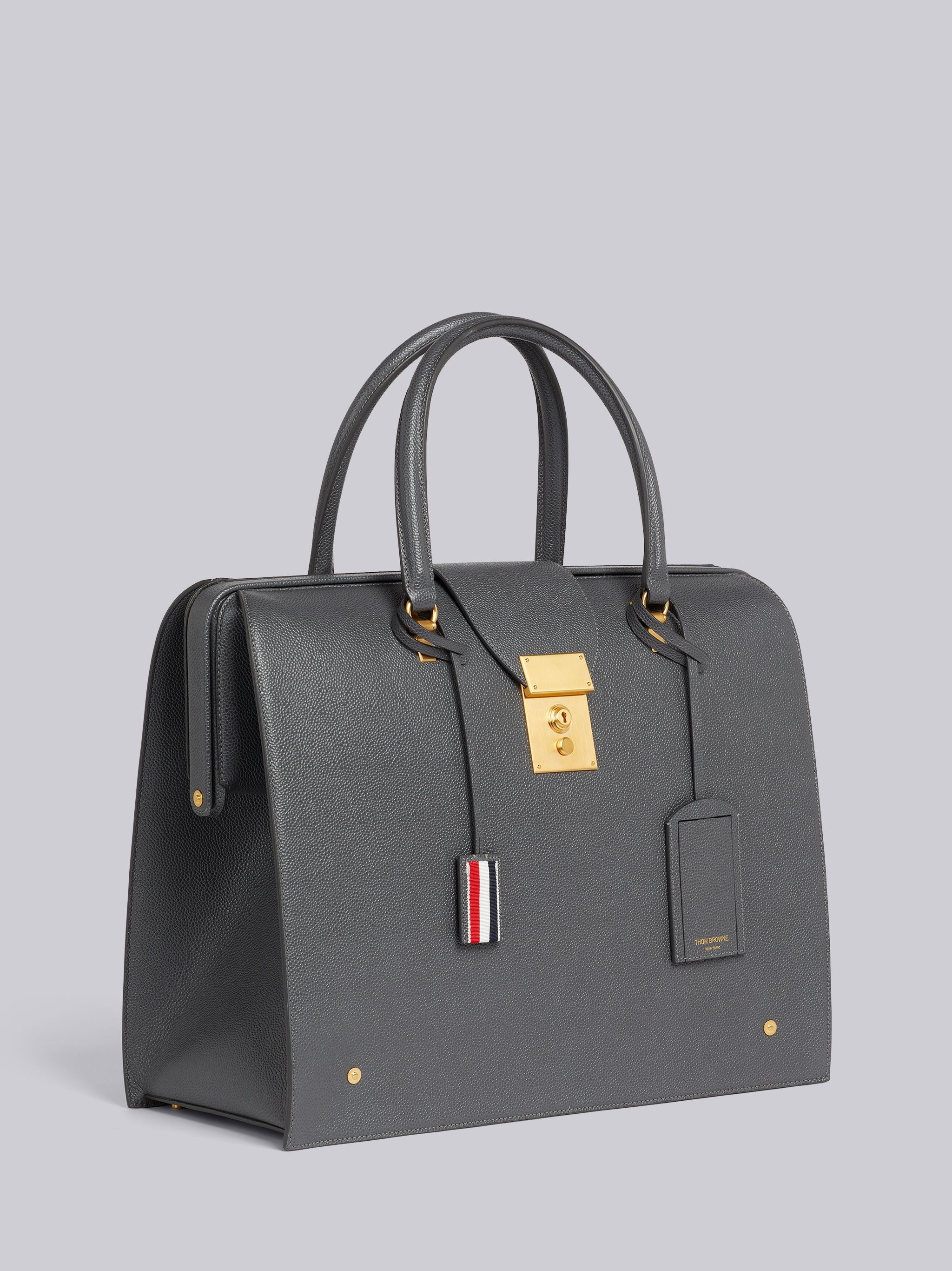 Dark Grey Pebble Grain Leather Mr. Thom Bag - 3