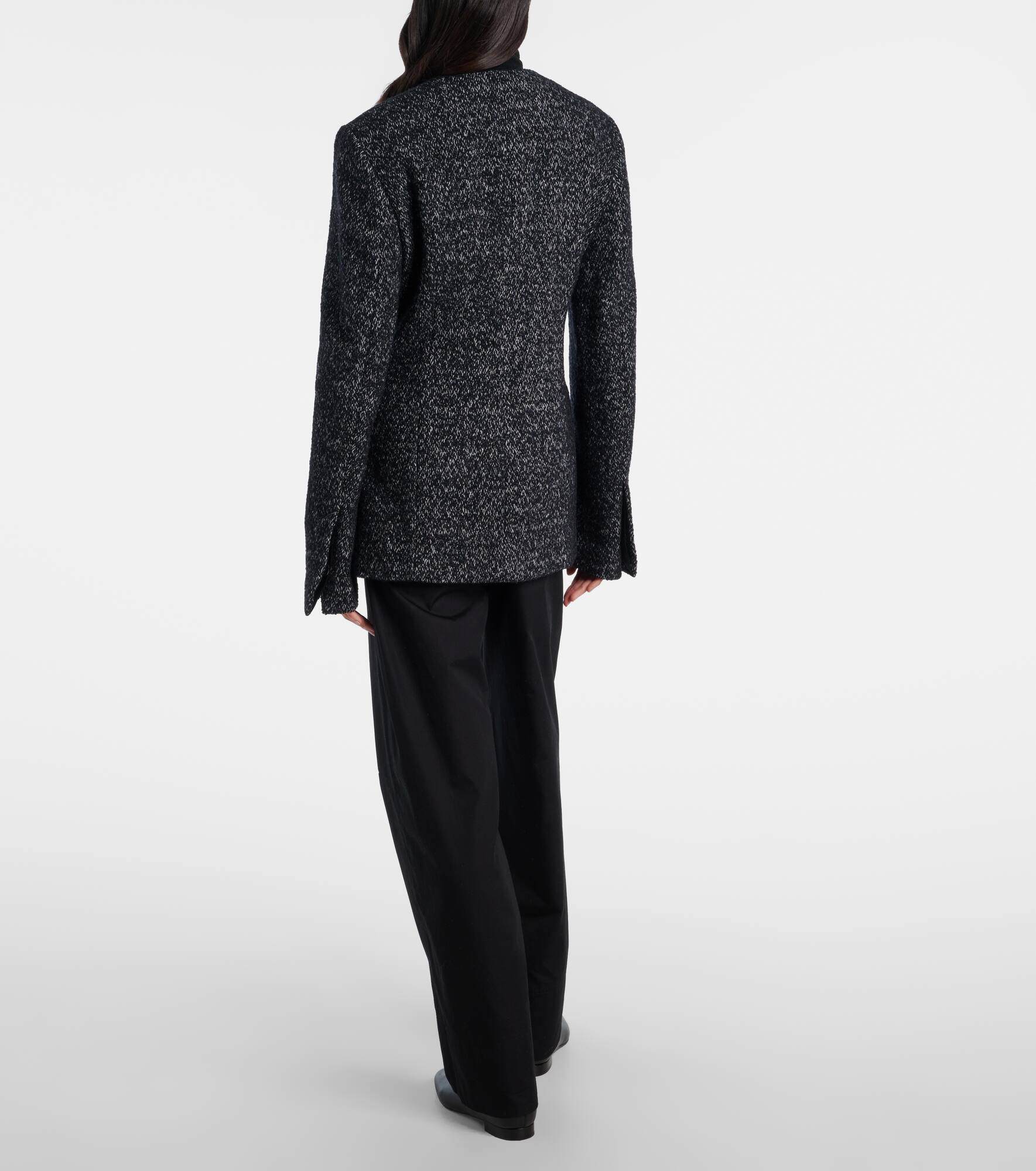 Wool-blend tweed blazer - 3
