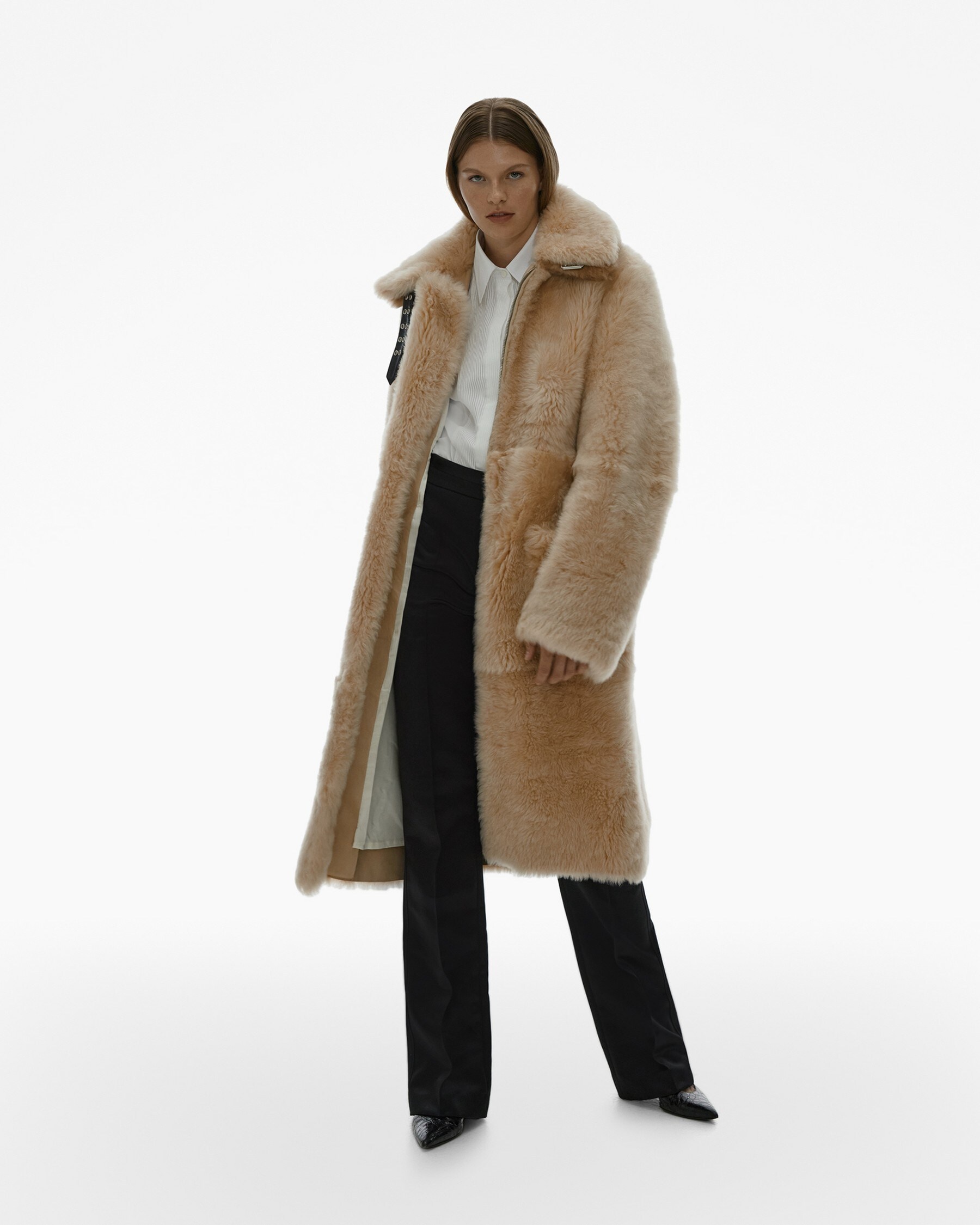 RIBBED SHEARLING COAT - 8