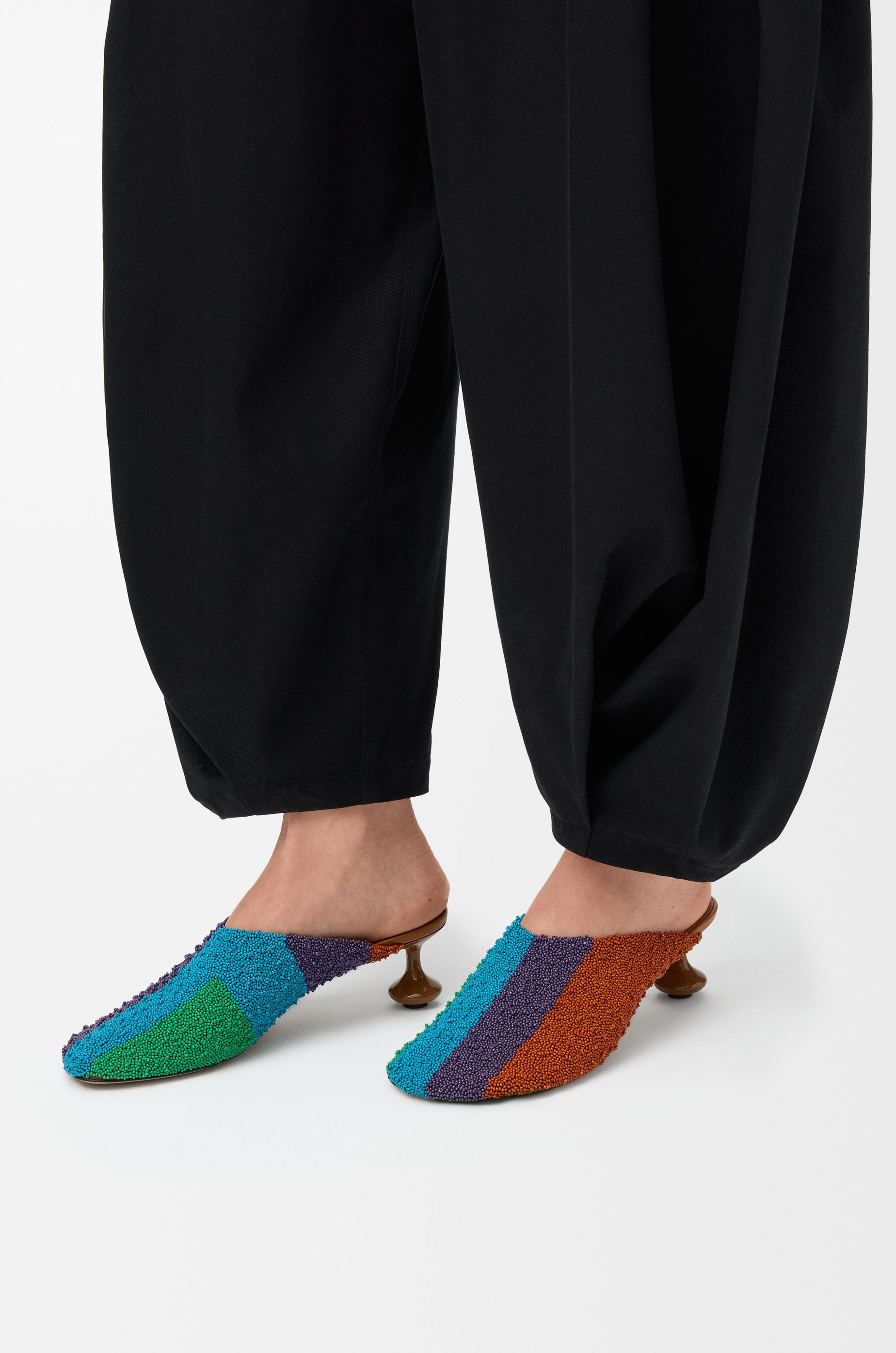 Toy mule in embroidered canvas - 2