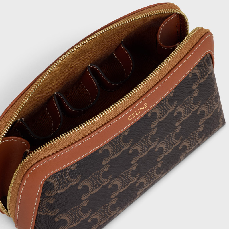 COSMETIC LIPSTICK POUCH IN TRIOMPHE CANVAS AND CALFSKIN 5