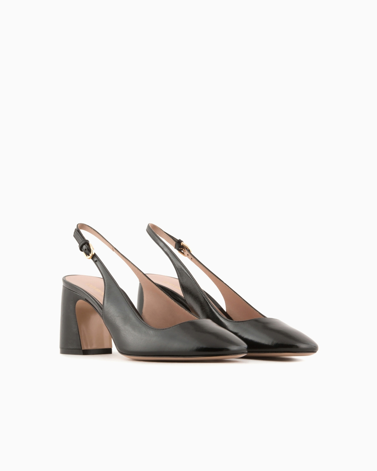 Patent leather slingback court shoes - 2