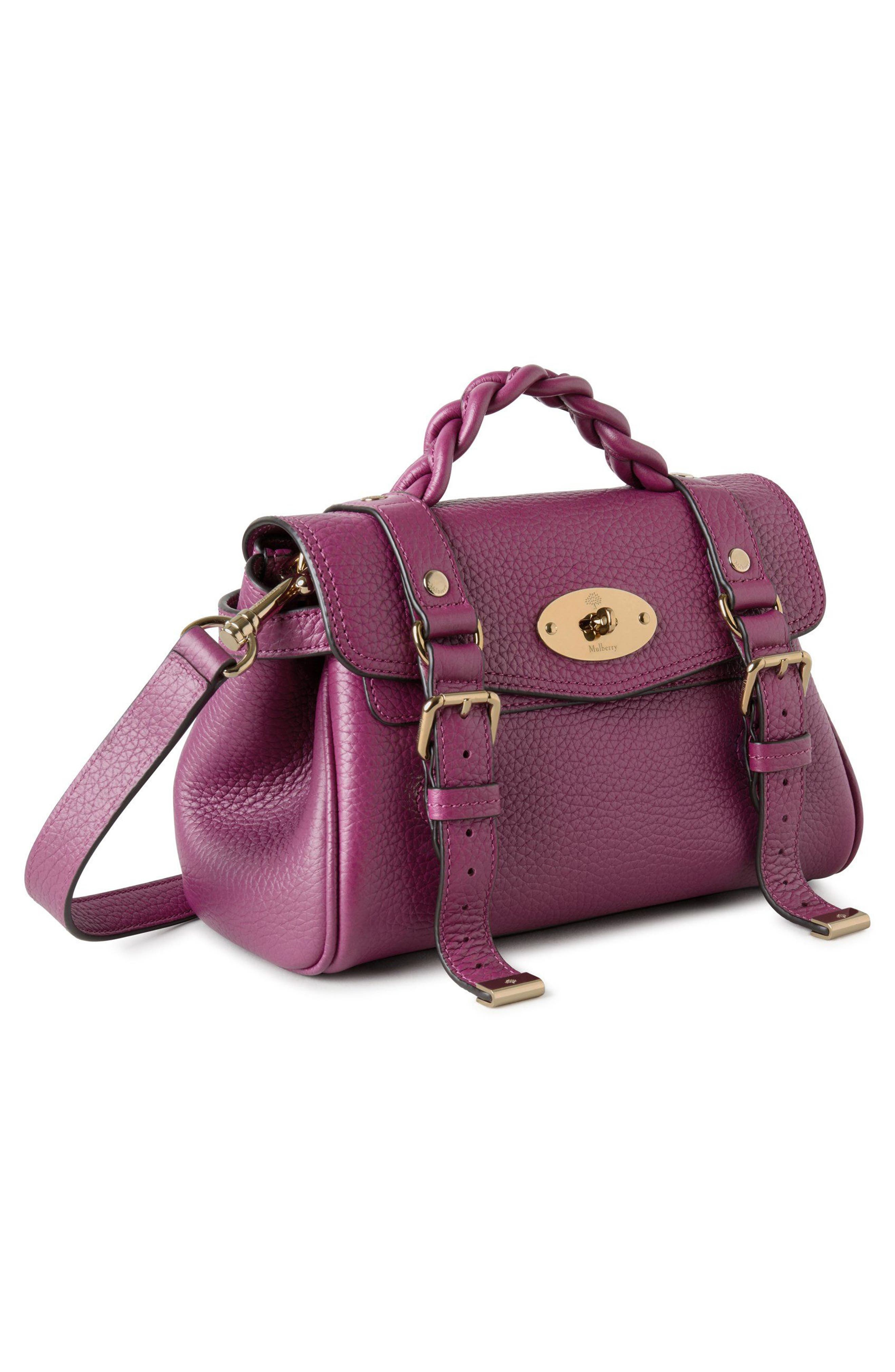Mulberry Mini Alexa Leather Satchel in Orchid Bloom at Nordstrom - 5
