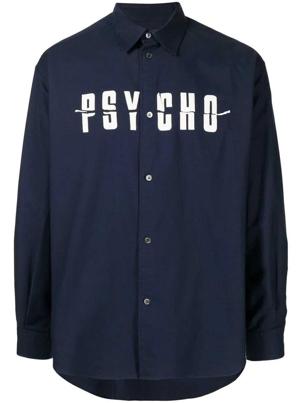 Psycho-print long-sleeved shirt - 1