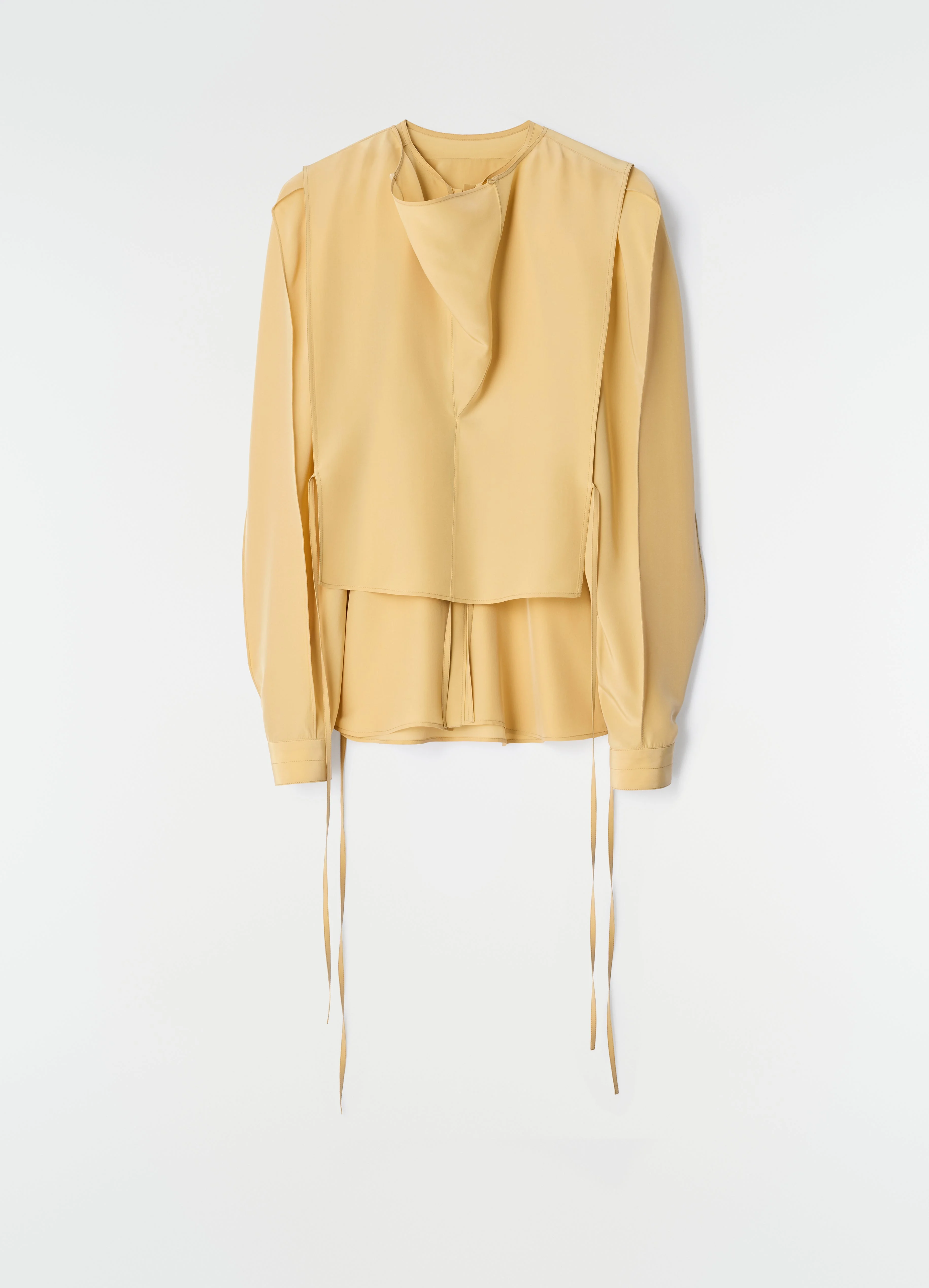 LAYERED BLOUSE IN SILK AND VISCOSE CLOTH - 1