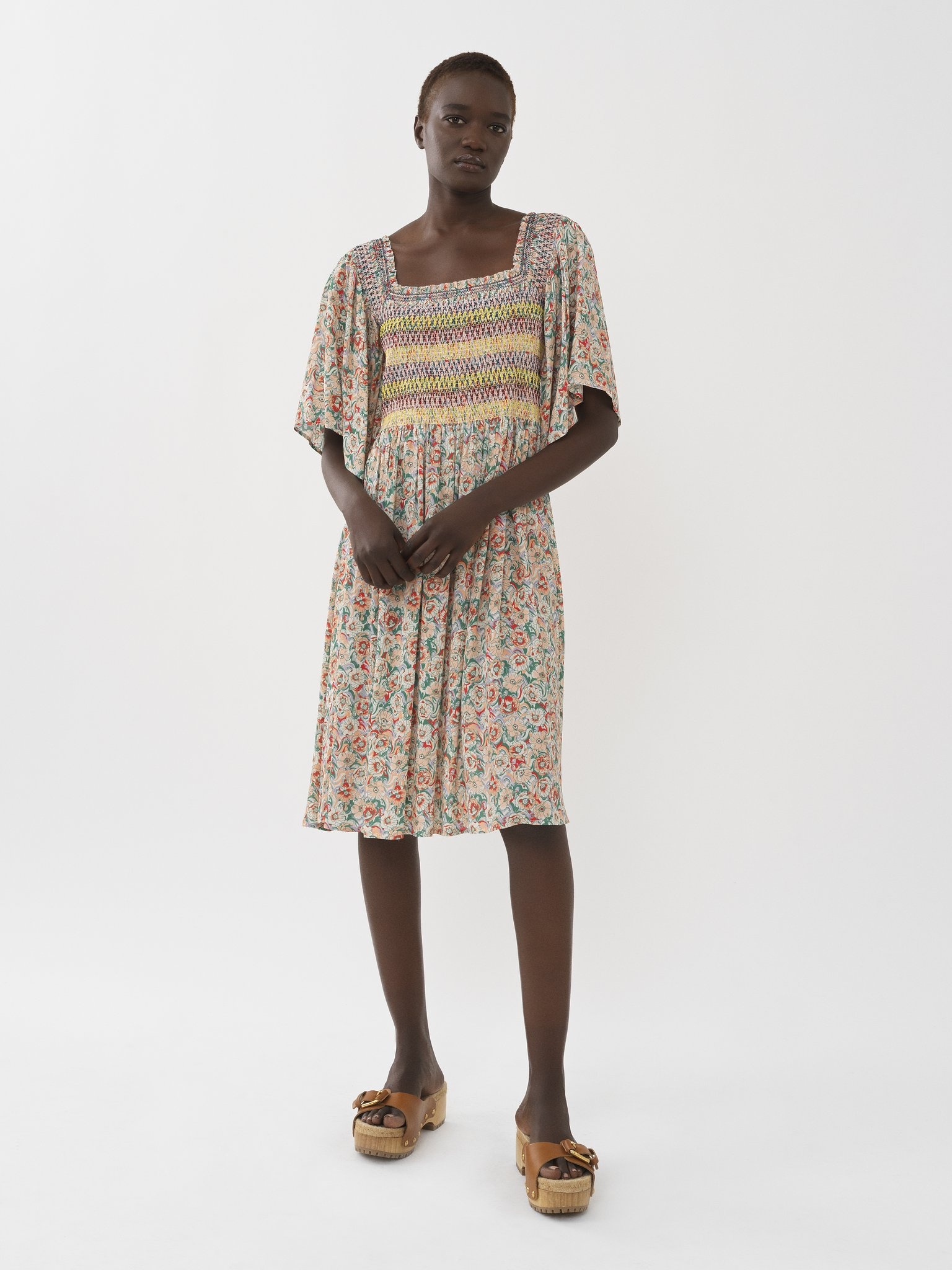 SMOCKED MIDI DRESS - 2