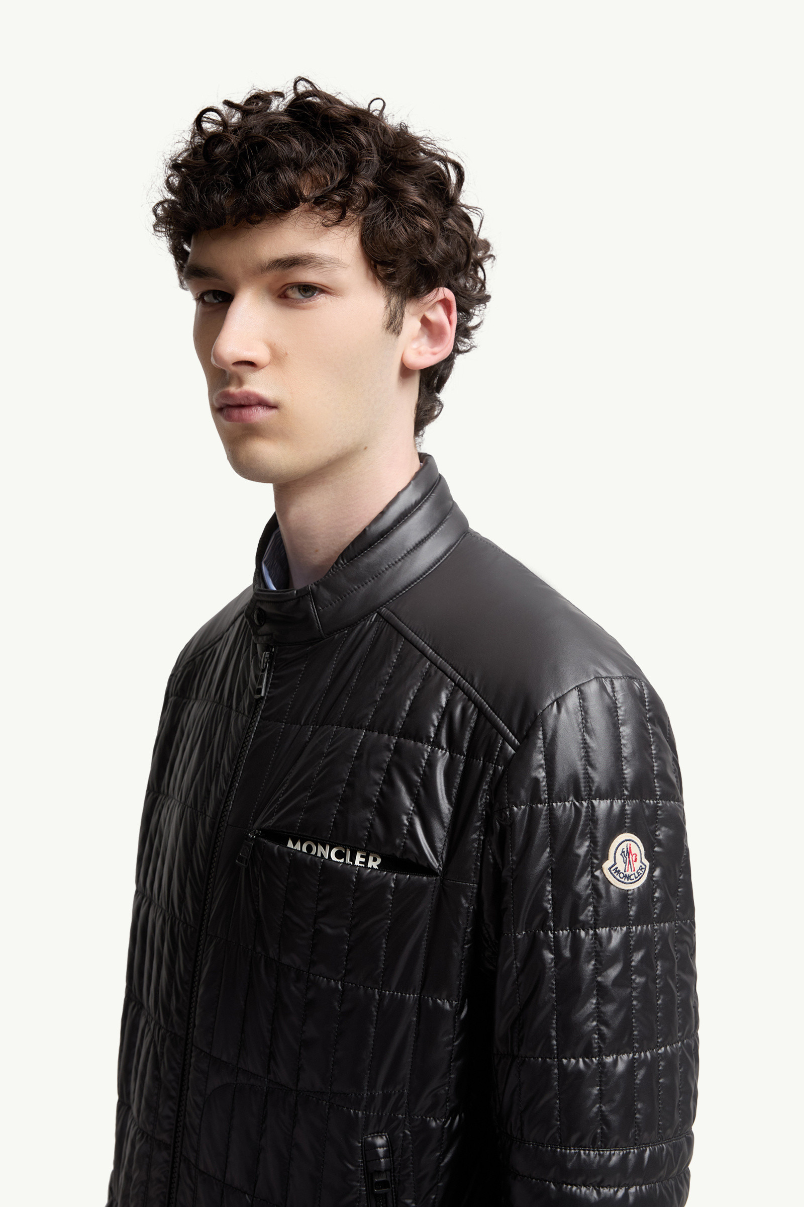 Lasne Vertical-Quilted Padded Biker Jacket - 4