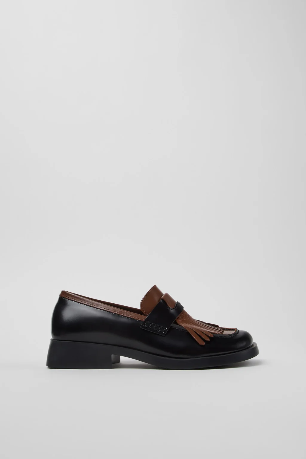 Twins Black Leather Moccasins for Women. - 1