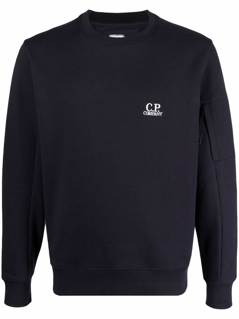 embroidered logo crew neck sweatshirt - 1